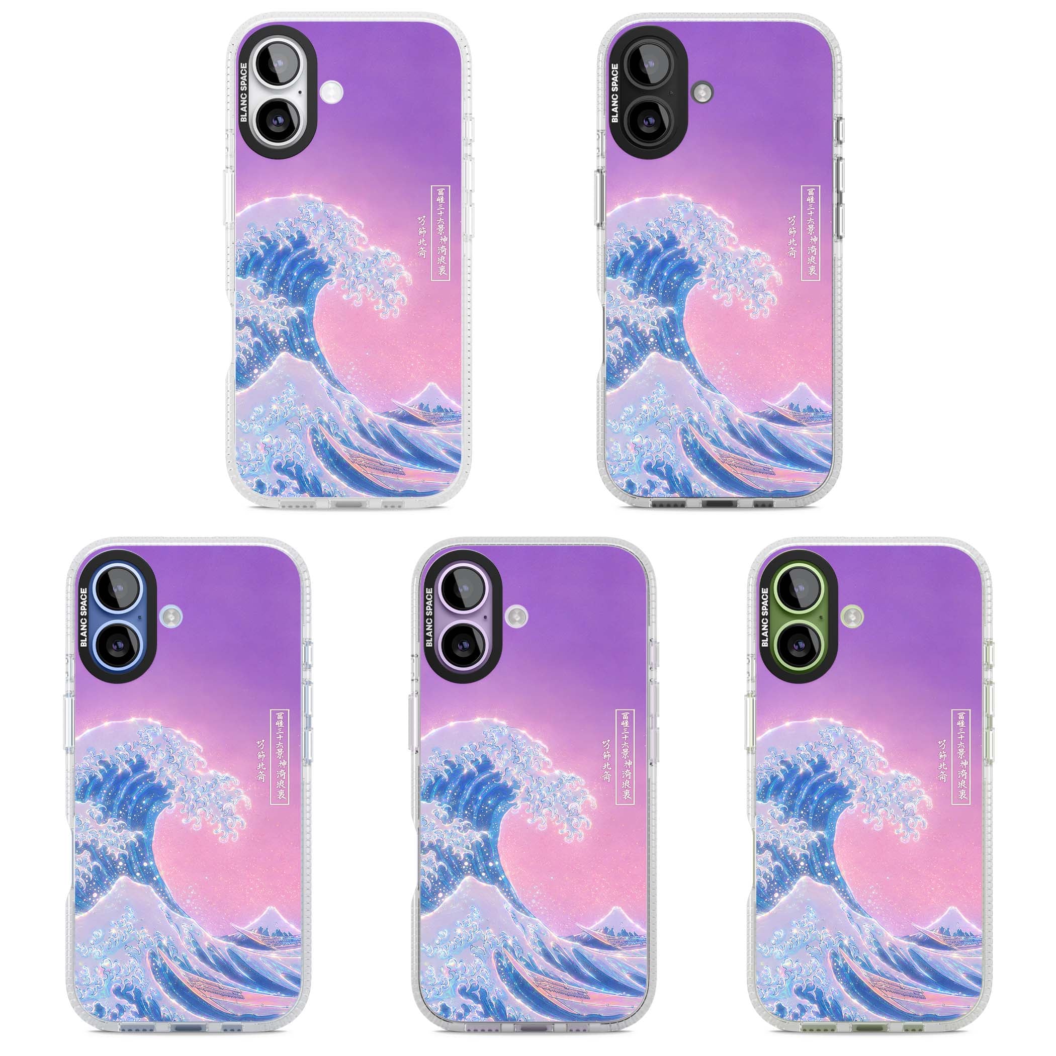 The Great Opal Wave Japanese iPhone case featuring Hokusai's great wave in iridescent pastels with lilac sky and Mou | Clear Case Impact Air case for iPhone 17