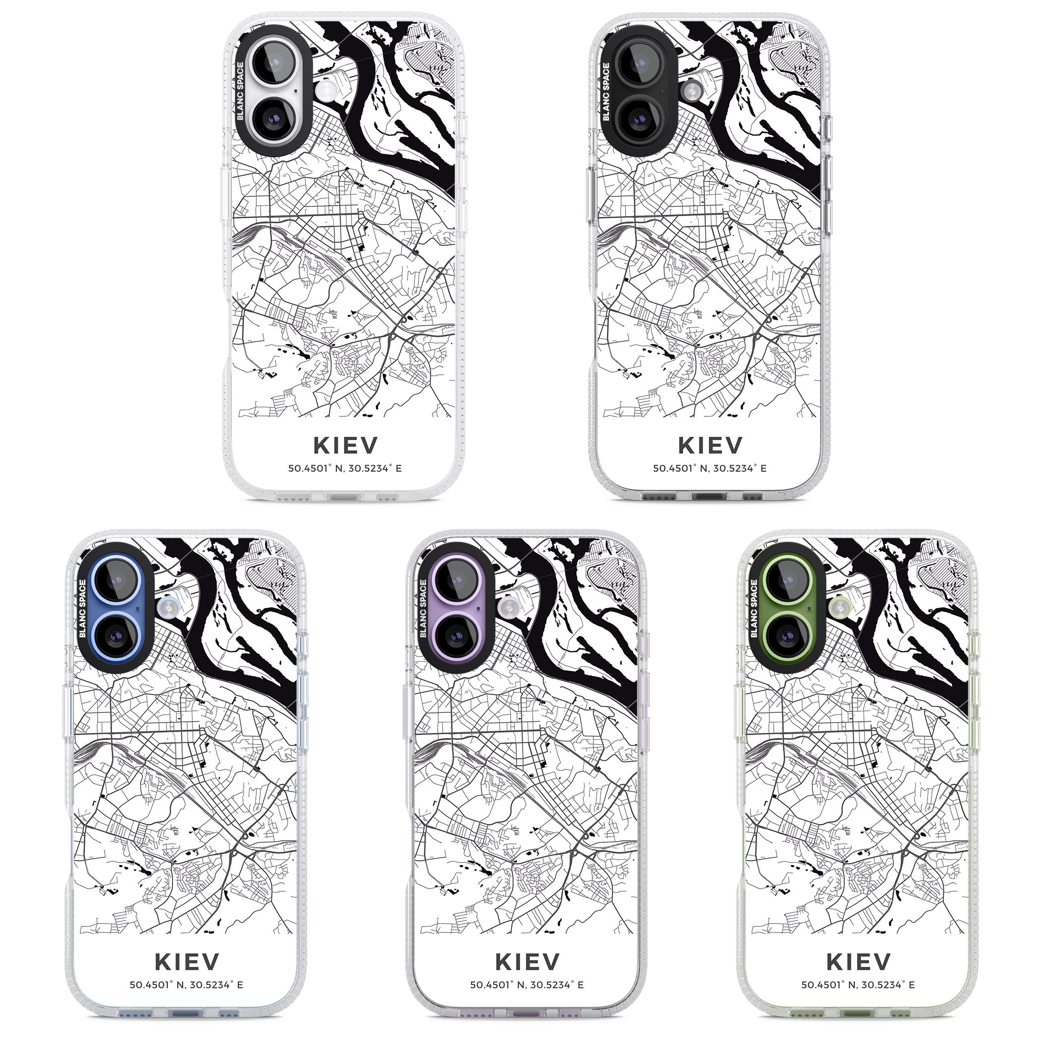 Kiev Map iPhone 17 Impact Air Clear Phone Case APT Impact Protection
