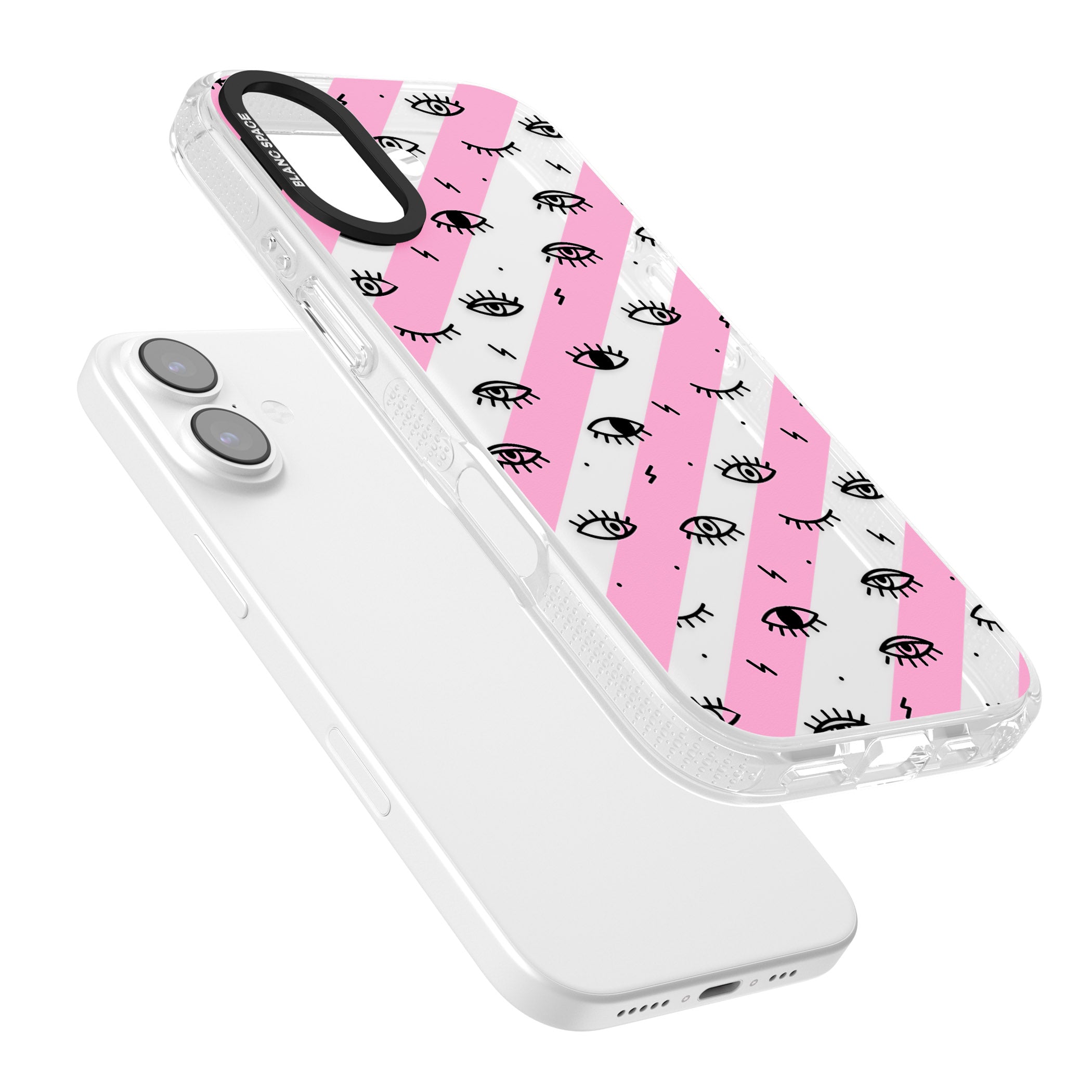 Pink Stripe Eyes iPhone 17 Impact Air Clear Phone Case Colours