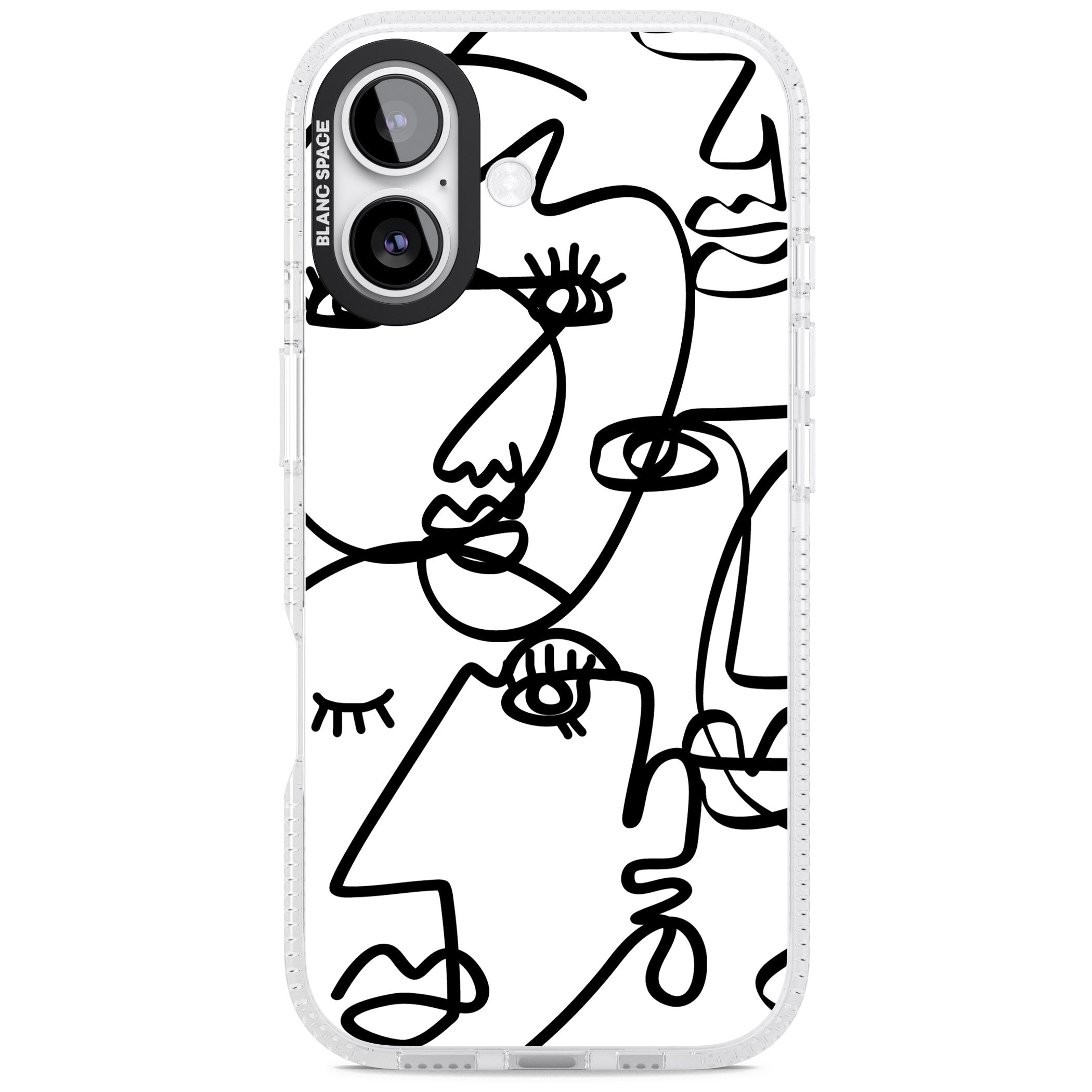 Abstract Line Art Black White iPhone 17 Impact Air Clear Phone Case
