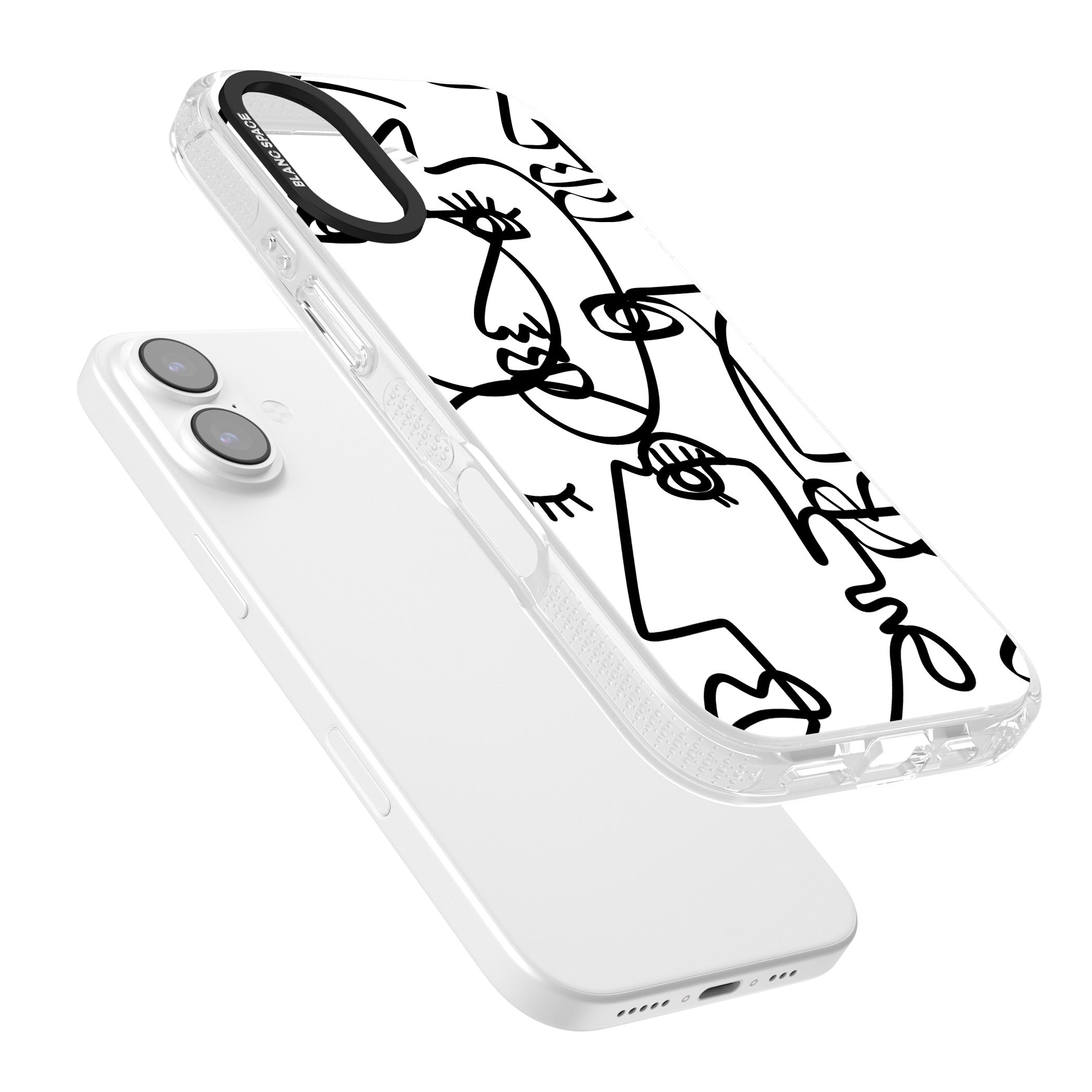 Abstract Line Art Black White iPhone 17 Impact Air Clear Phone Case Colours
