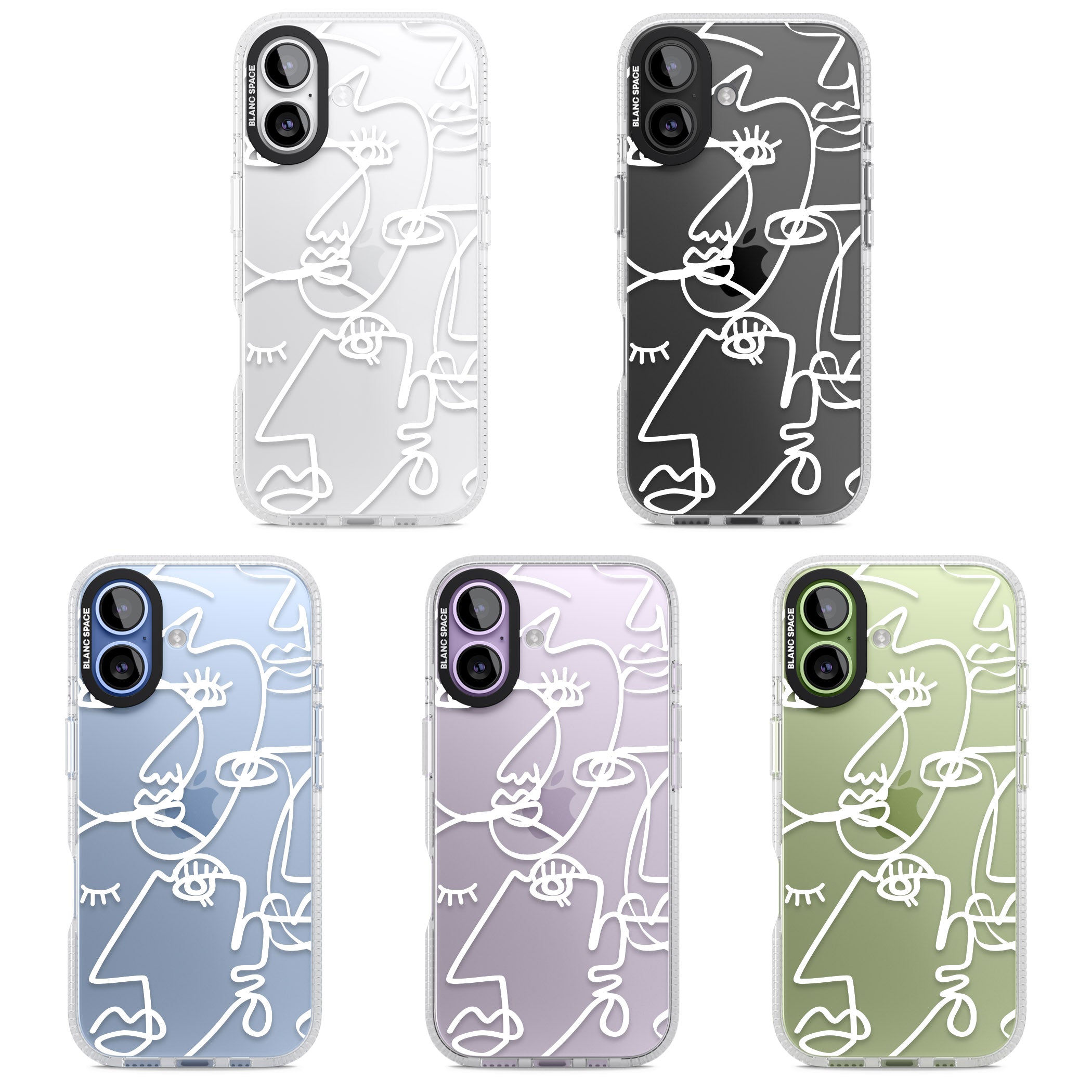 Abstract Line Art White Clear iPhone 17 Impact Air Clear Phone Case APT Impact Protection