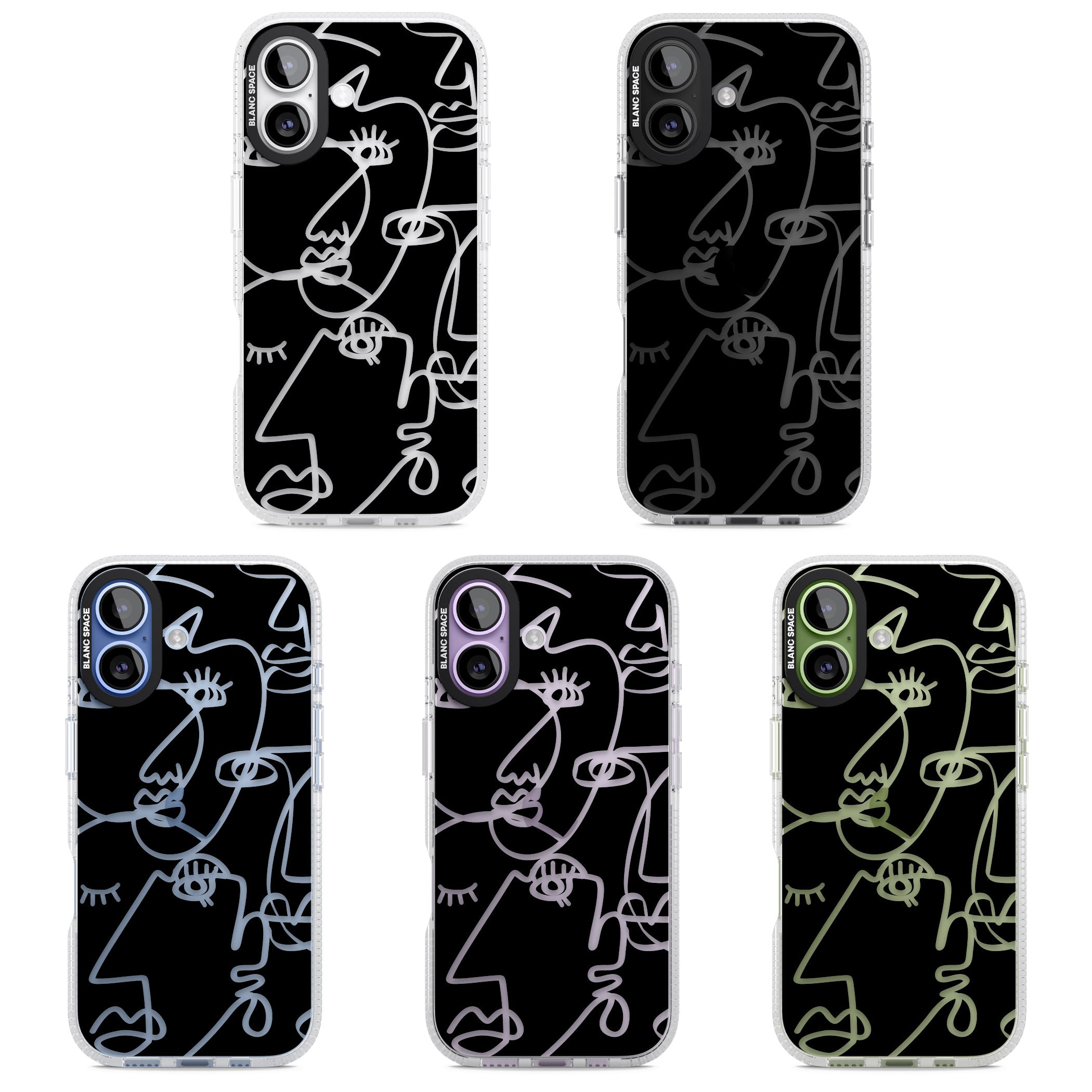 Abstract Line Art Clear Black iPhone 17 Impact Air Clear Phone Case APT Impact Protection