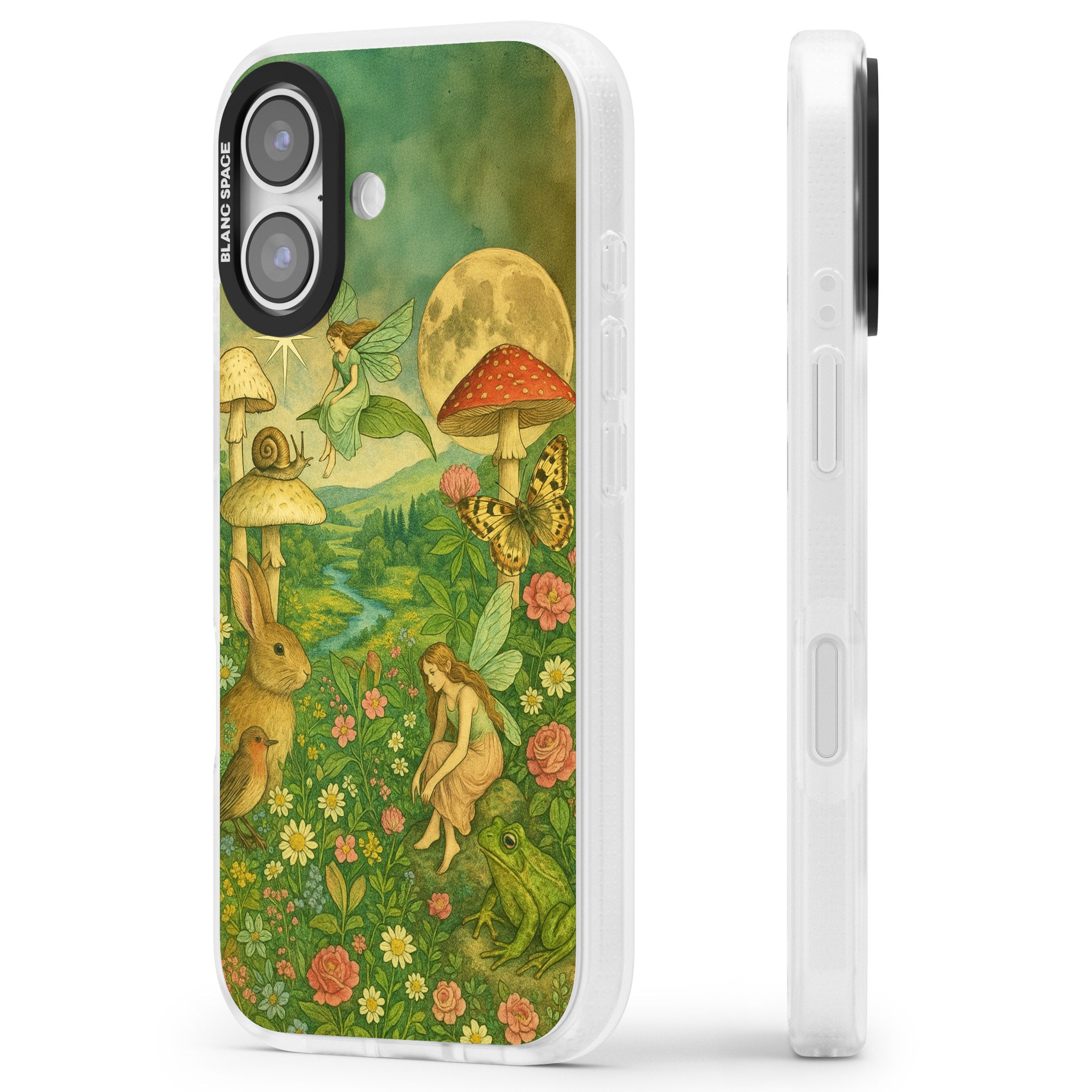 Fairies & Flowers iPhone 17 Impact Air Clear Phone Case Side Profile