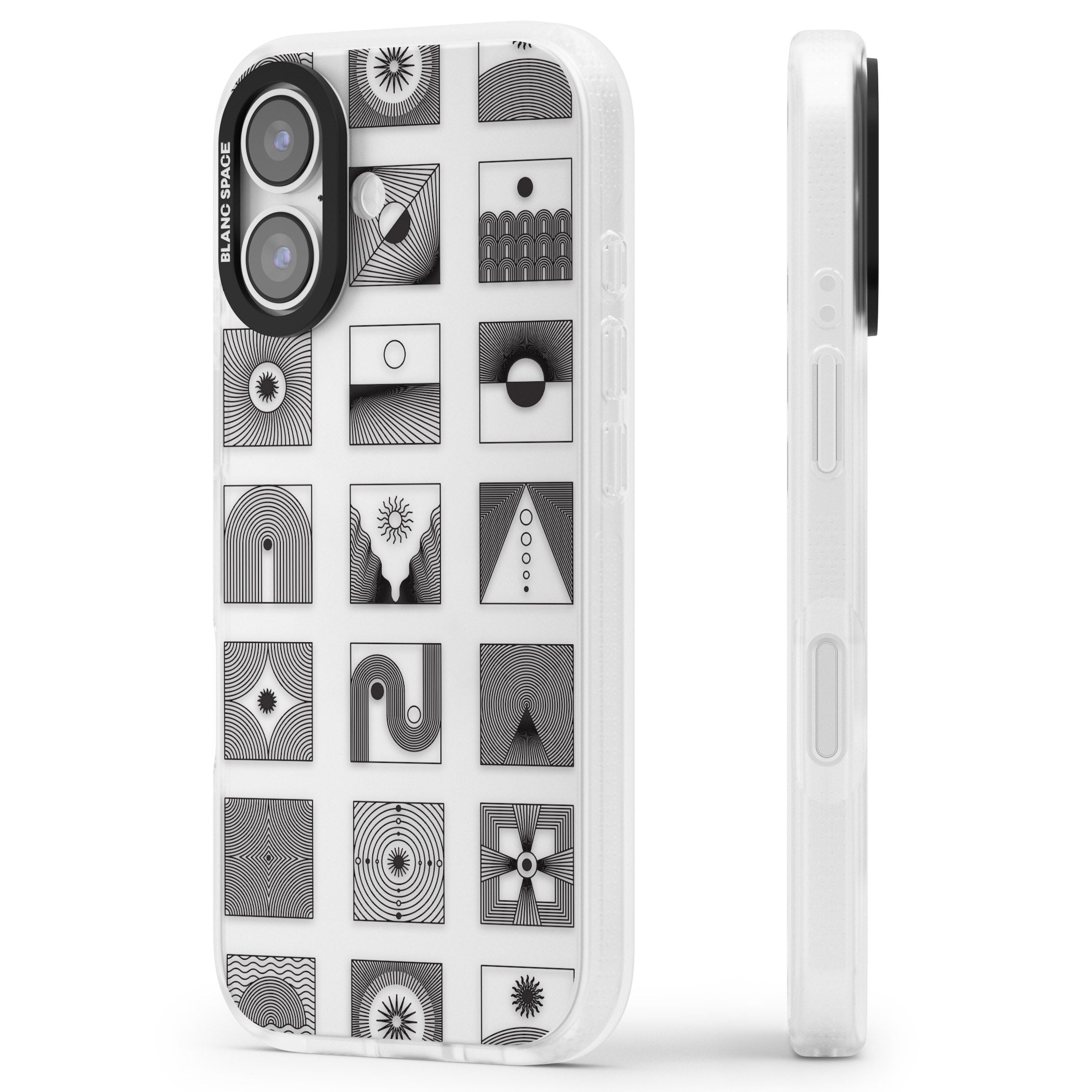 Abstract Geometric iPhone 17 Impact Air Clear Phone Case Side Profile