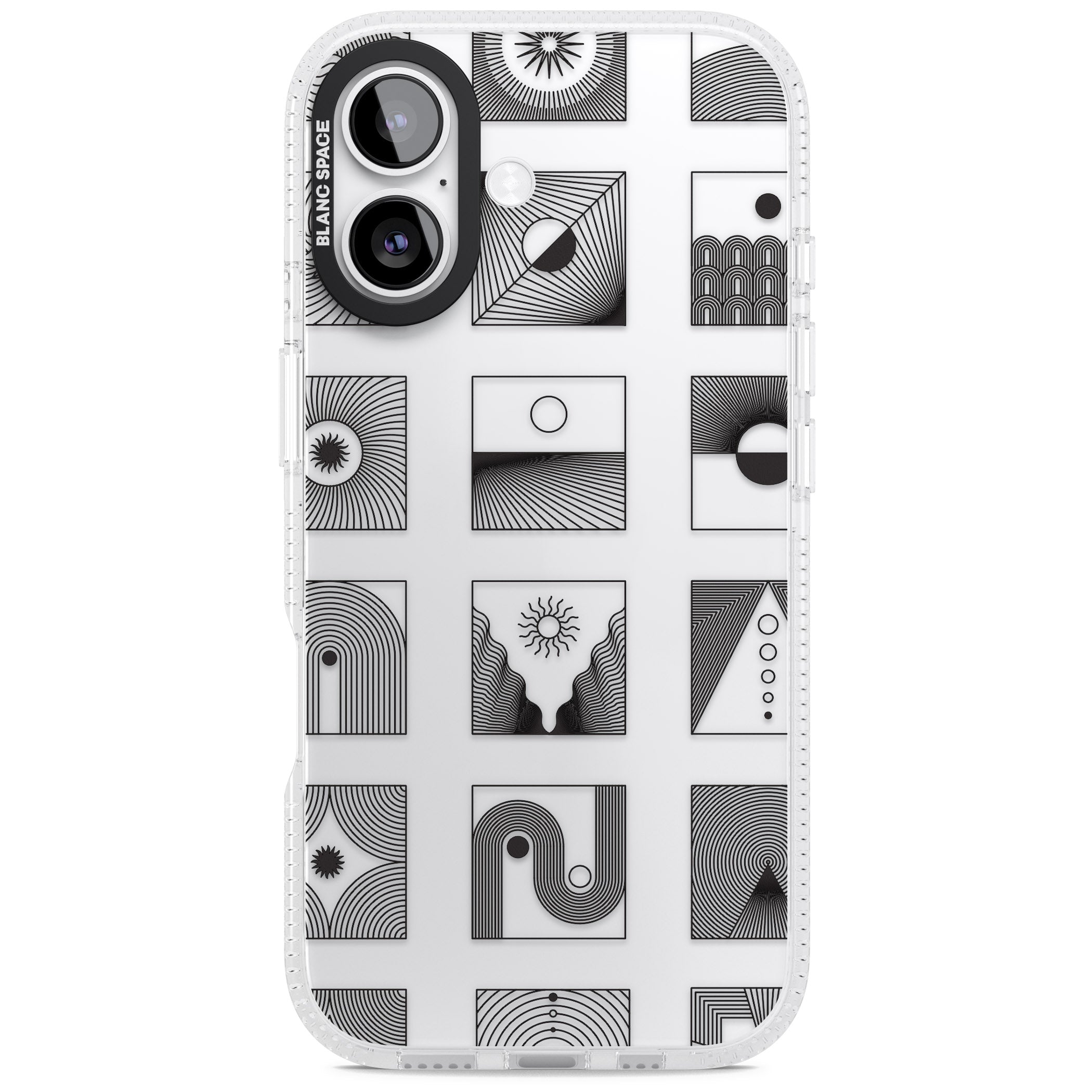 Geometric Pattern Trio: Artistic Blend iPhone 17 Impact Air Clear Phone Case