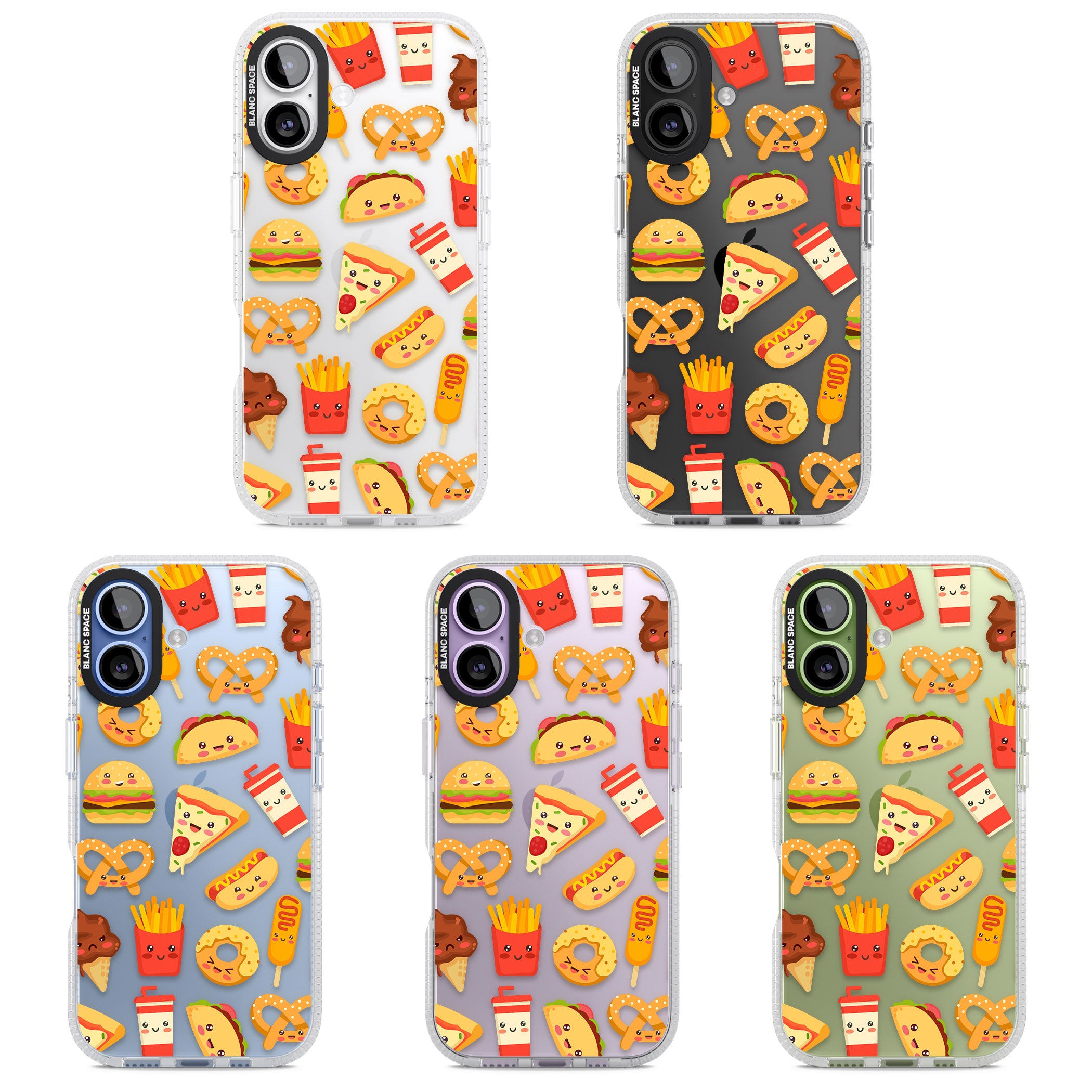 Fast Food Patterns Kawaii Fast Food Mix iPhone 17 Impact Air Clear Phone Case APT Impact Protection