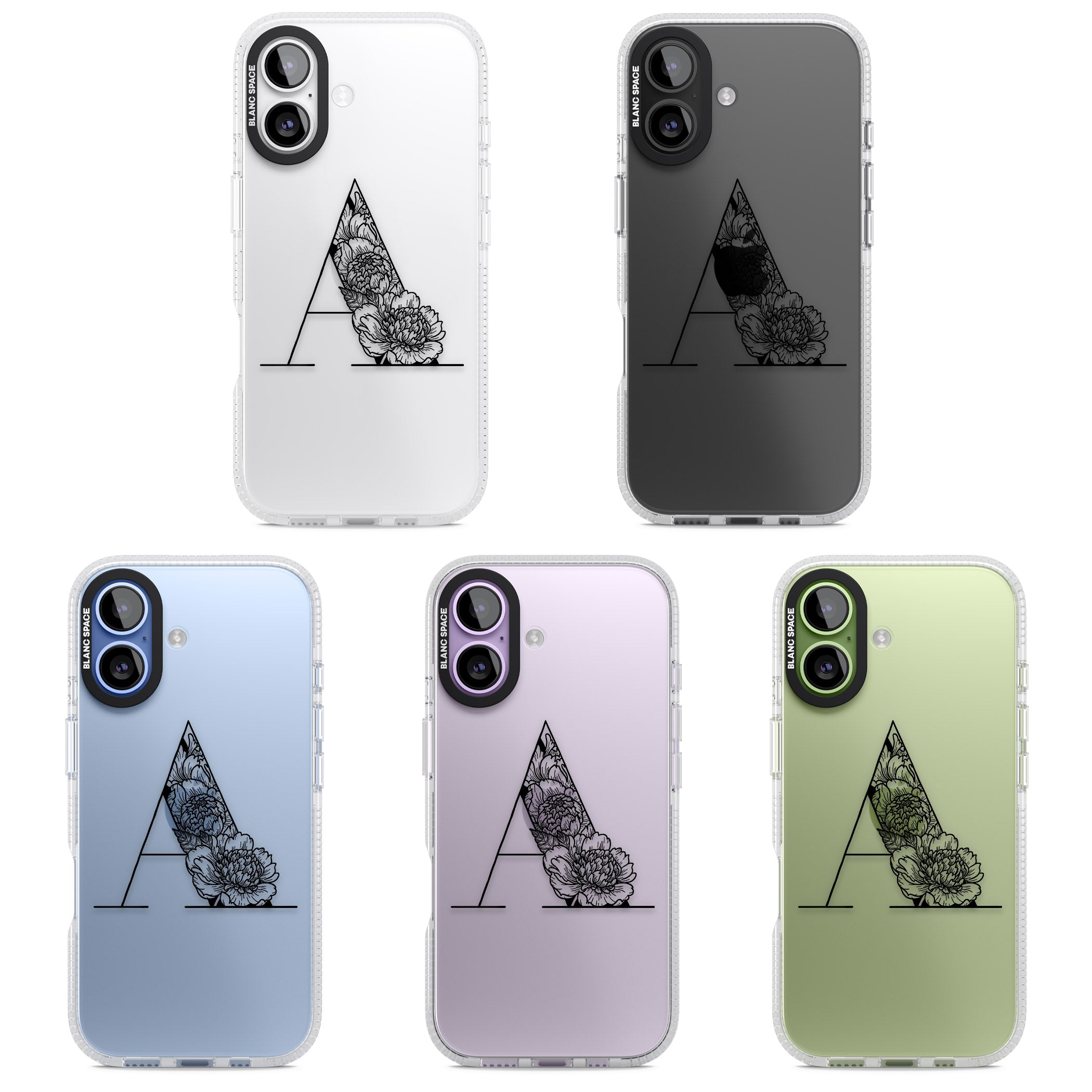 Personalised Floral Monogram iPhone 17 Impact Air Clear Phone Case APT Impact Protection