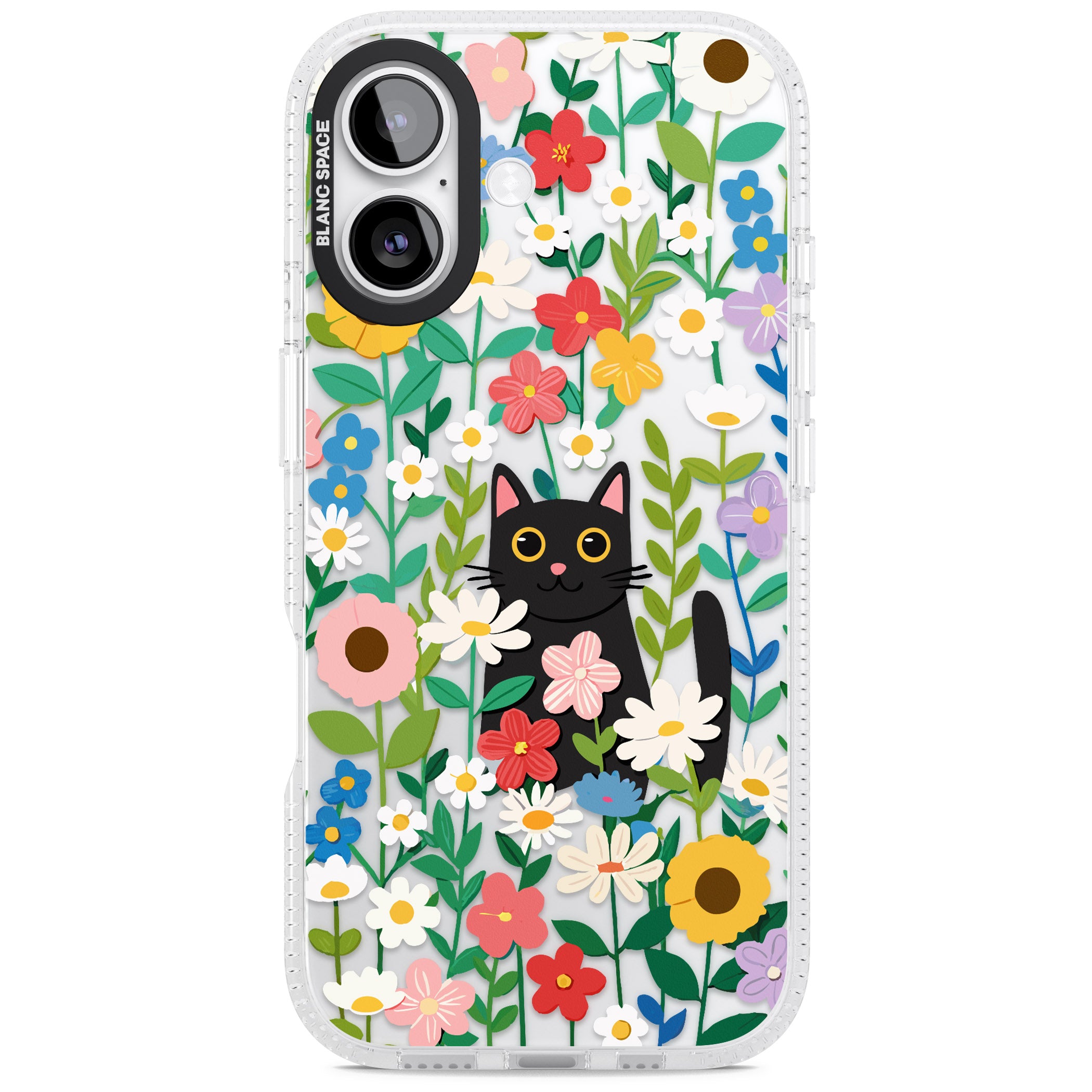 Whiskers & Wildflowers Cat iPhone 17 Impact Air Clear Phone Case