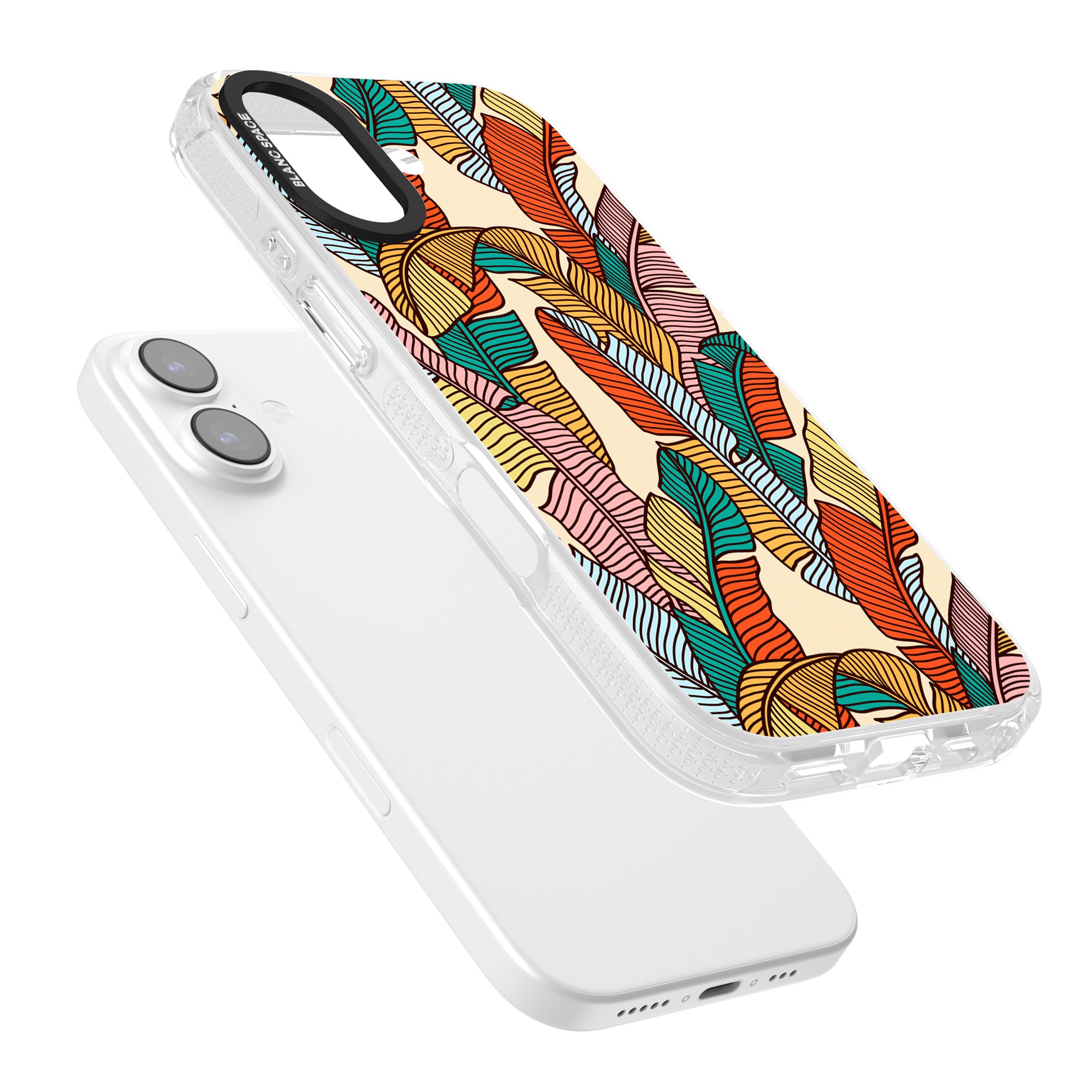 Pastel Palm Leaves iPhone 17 Impact Air Clear Phone Case Colours