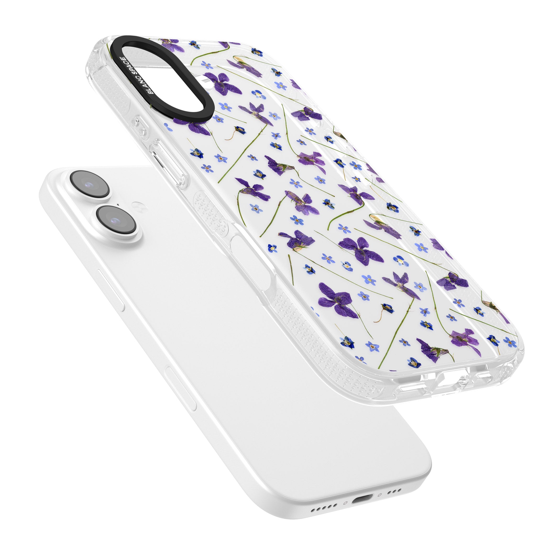 Pressed Violet Flower iPhone 17 Impact Air Clear Phone Case Colours