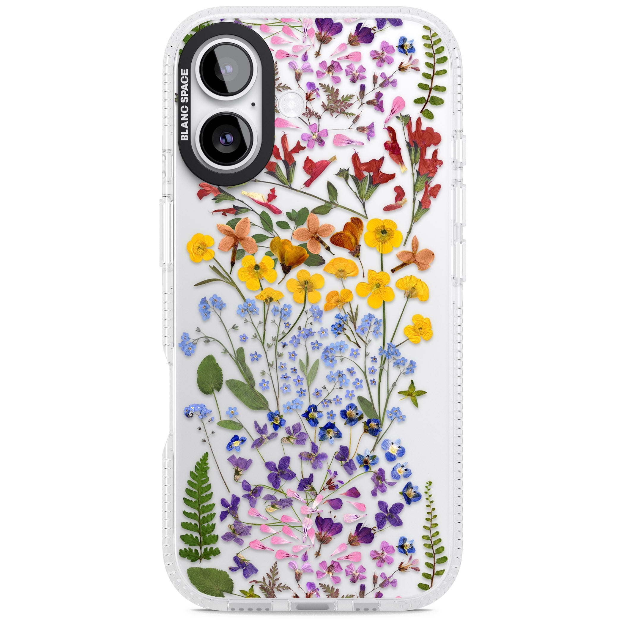 Pressed Wildflower Stripe iPhone 17 Impact Air Clear Phone Case