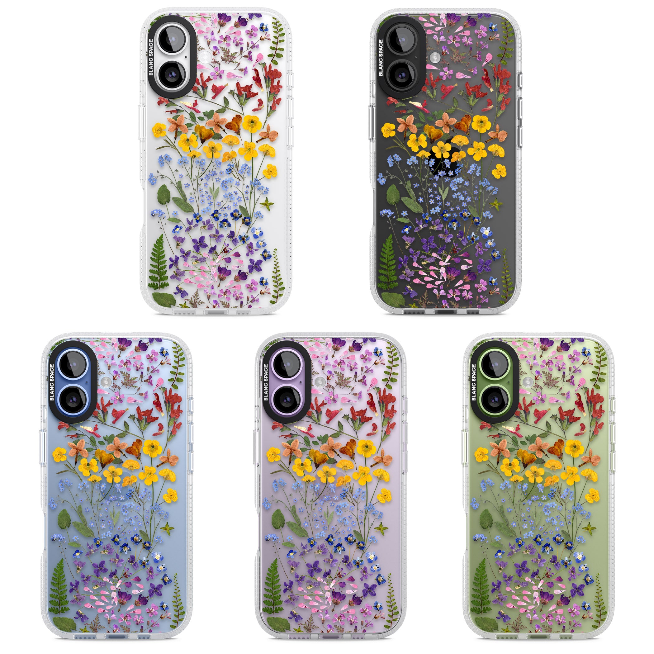 Pressed Wildflower Stripe iPhone 17 Impact Air Clear Phone Case APT Impact Protection