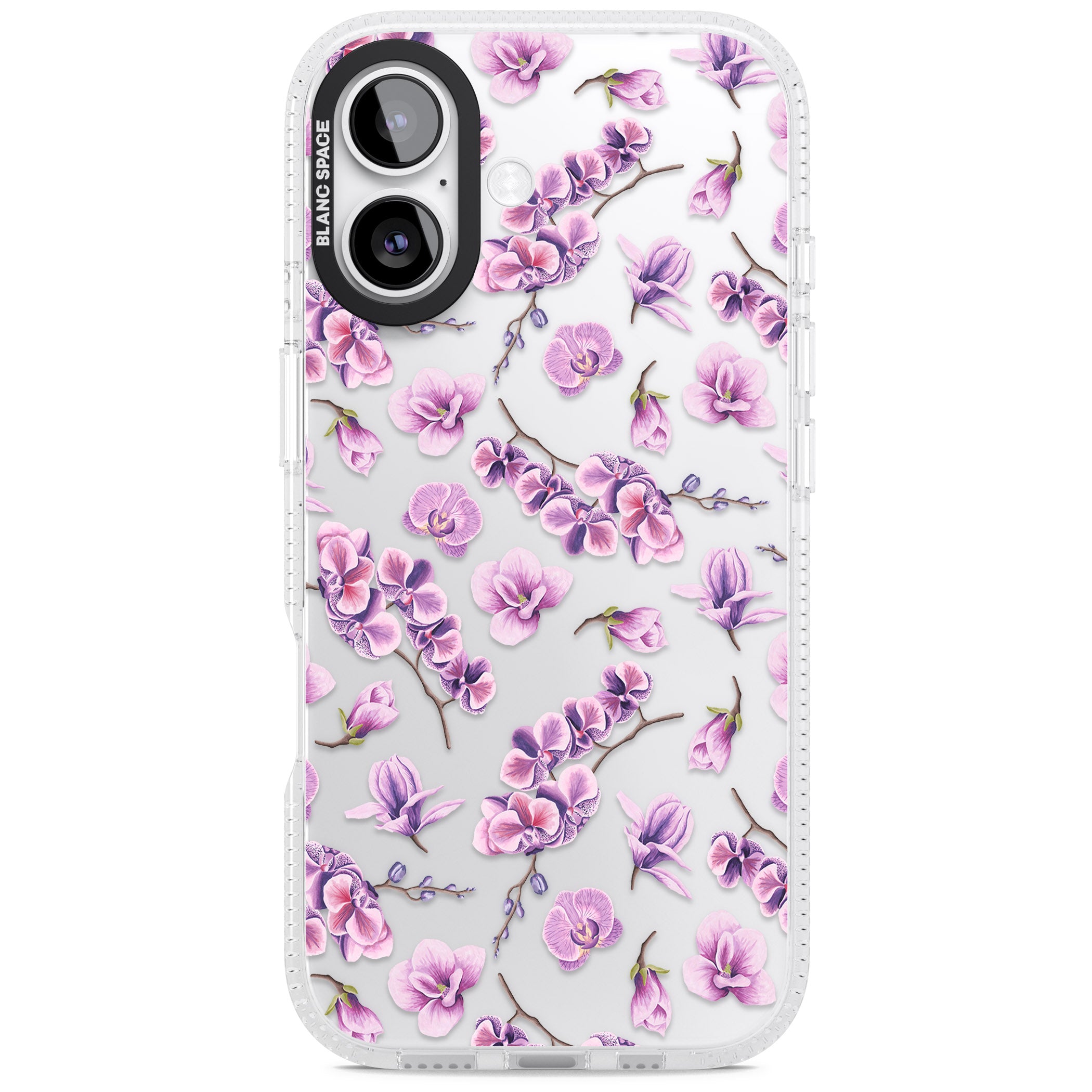 Purple Orchids Floral iPhone 17 Impact Air Clear Phone Case