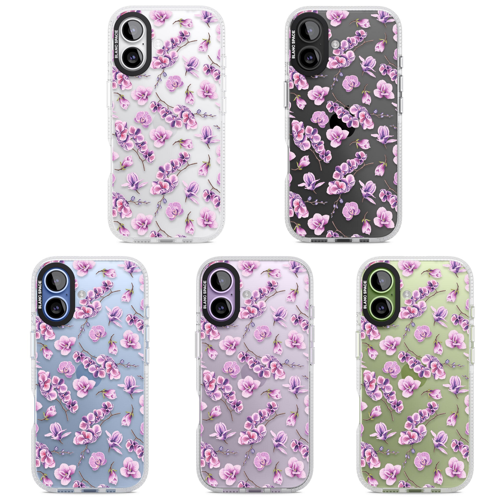 Purple Orchids Floral iPhone 17 Impact Air Clear Phone Case APT Impact Protection