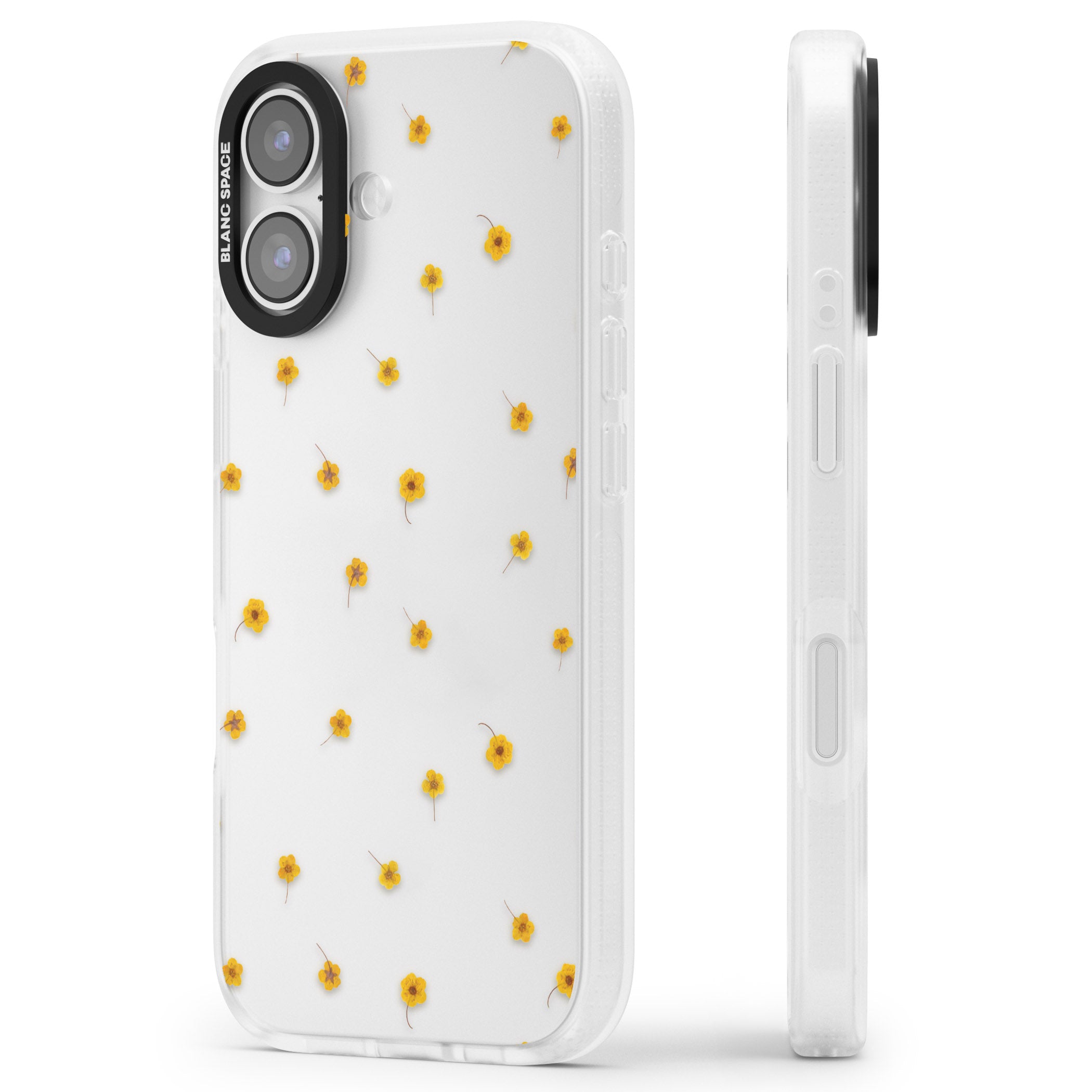 Sunny Scatter Flower iPhone 17 Impact Air Clear Phone Case Side Profile