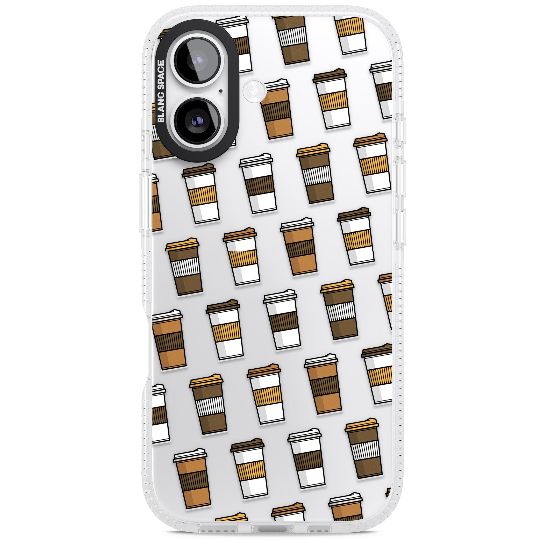 Coffee Cup Pattern iPhone 17 Impact Air Clear Phone Case