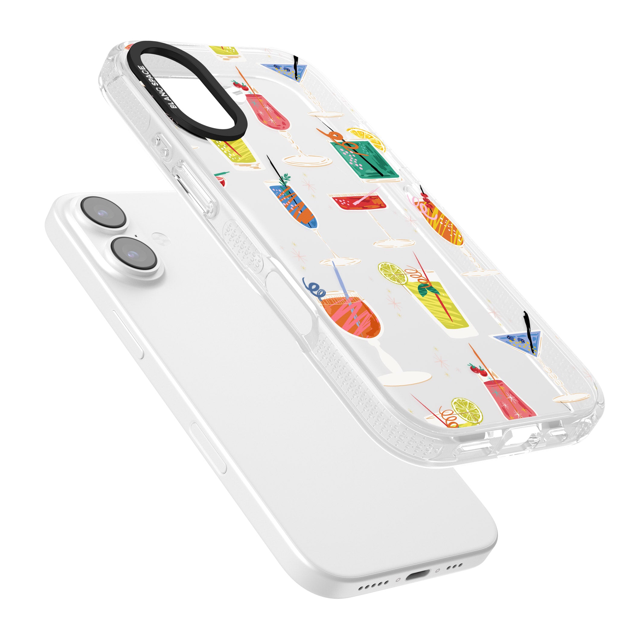 Retro Cocktails iPhone 17 Impact Air Clear Phone Case Colours