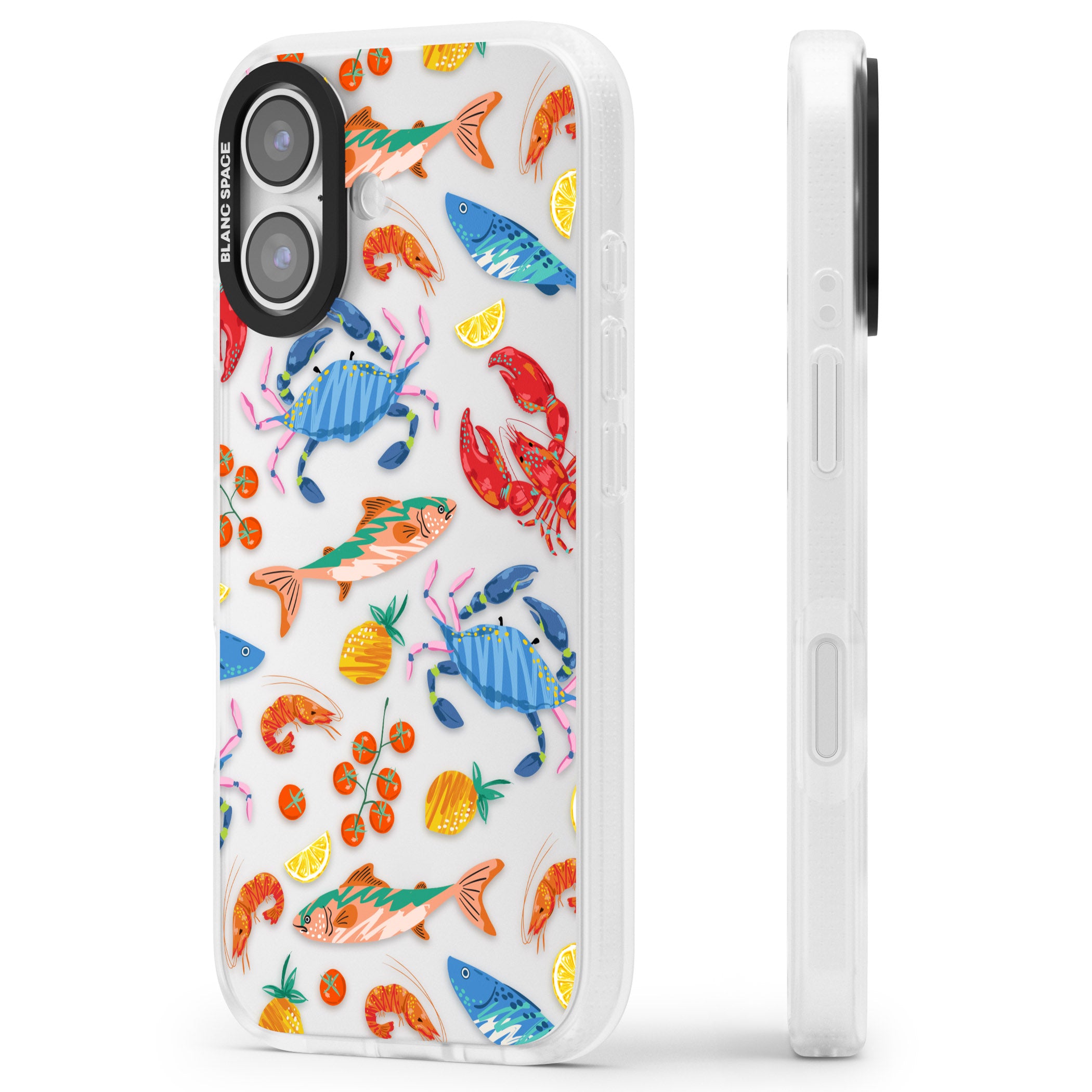 Vibrant Sealife iPhone 17 Impact Air Clear Phone Case Side Profile