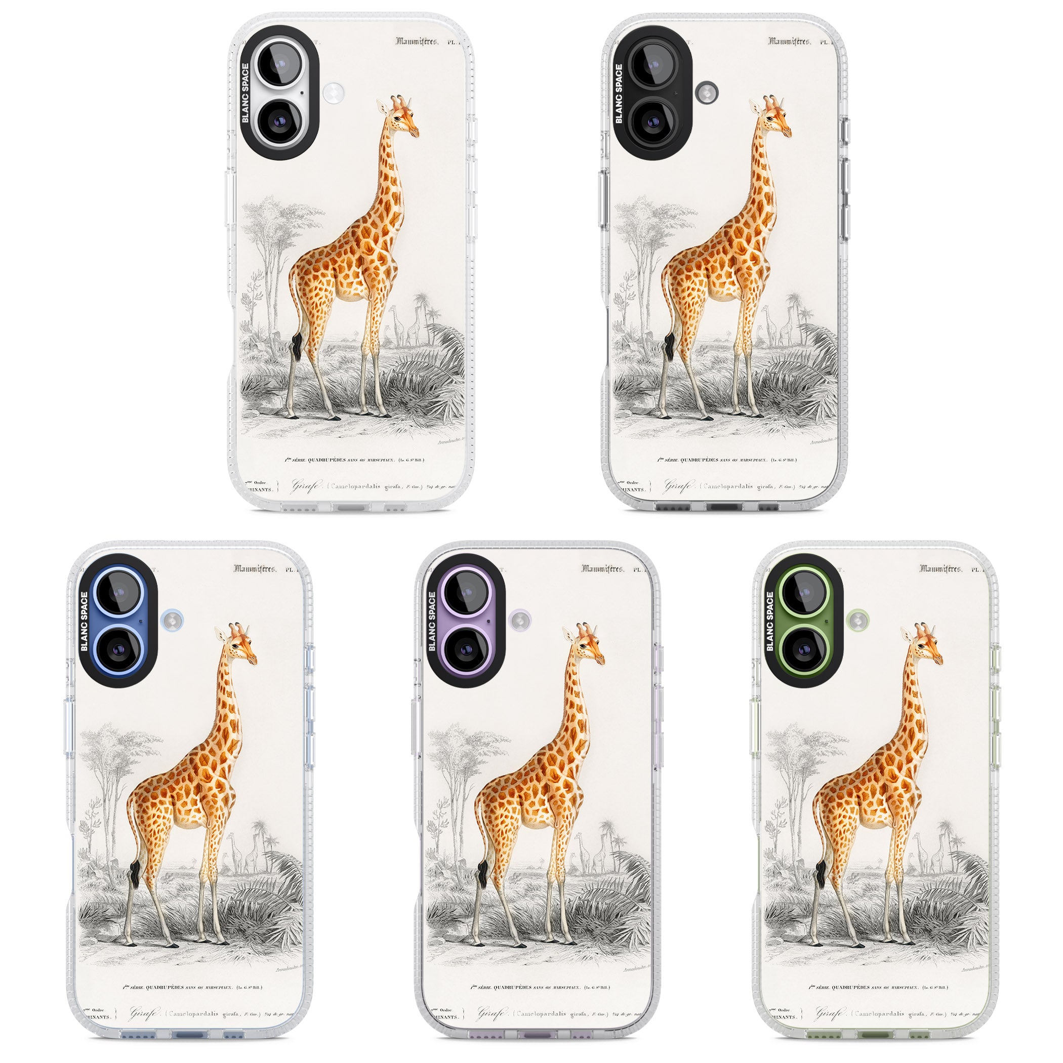 Vintage Giraffe Art iPhone 17 Impact Air Clear Phone Case APT Impact Protection