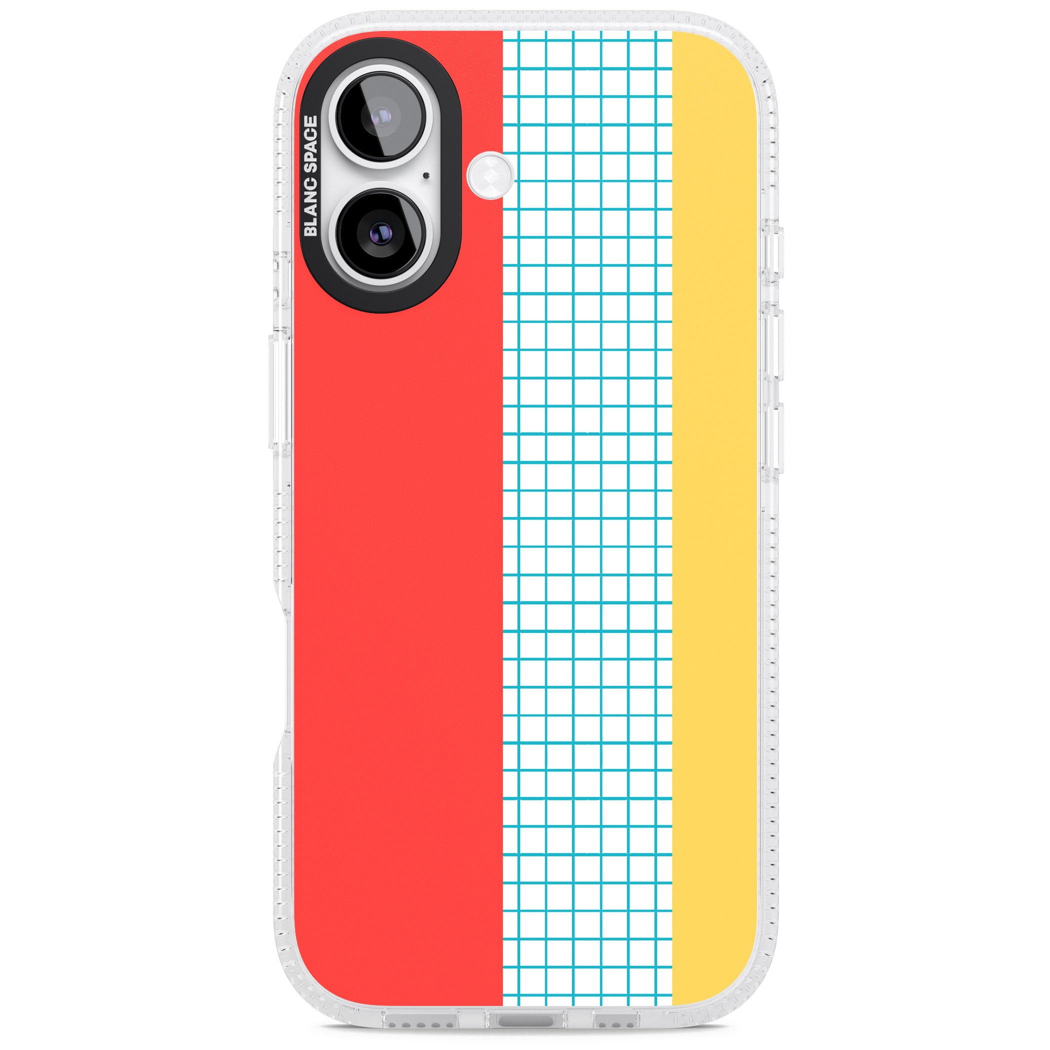 Abstract Grid Red, Blue, Yellow iPhone 17 Impact Air Clear Phone Case