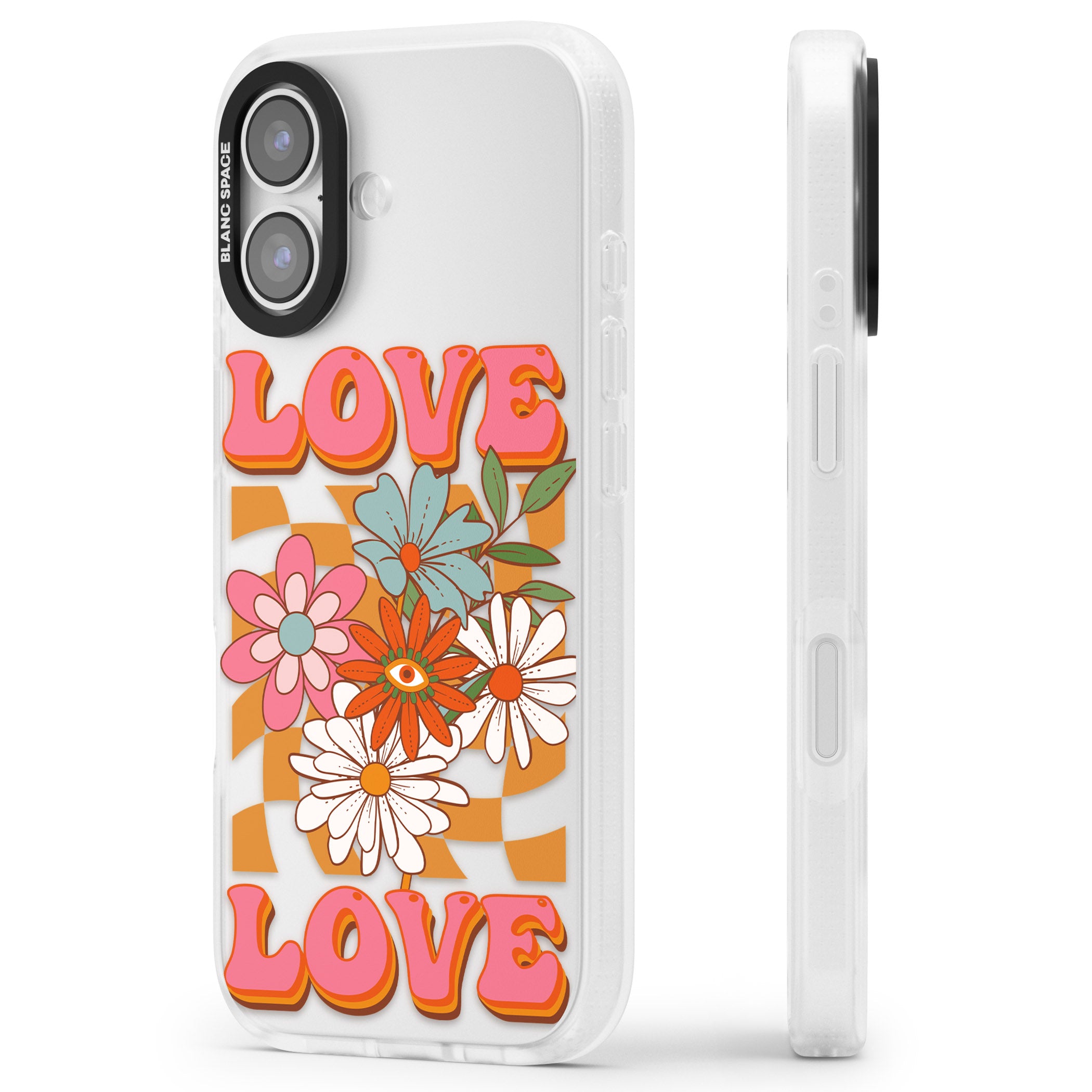 Love Bloom iPhone 17 Impact Air Clear Phone Case Side Profile