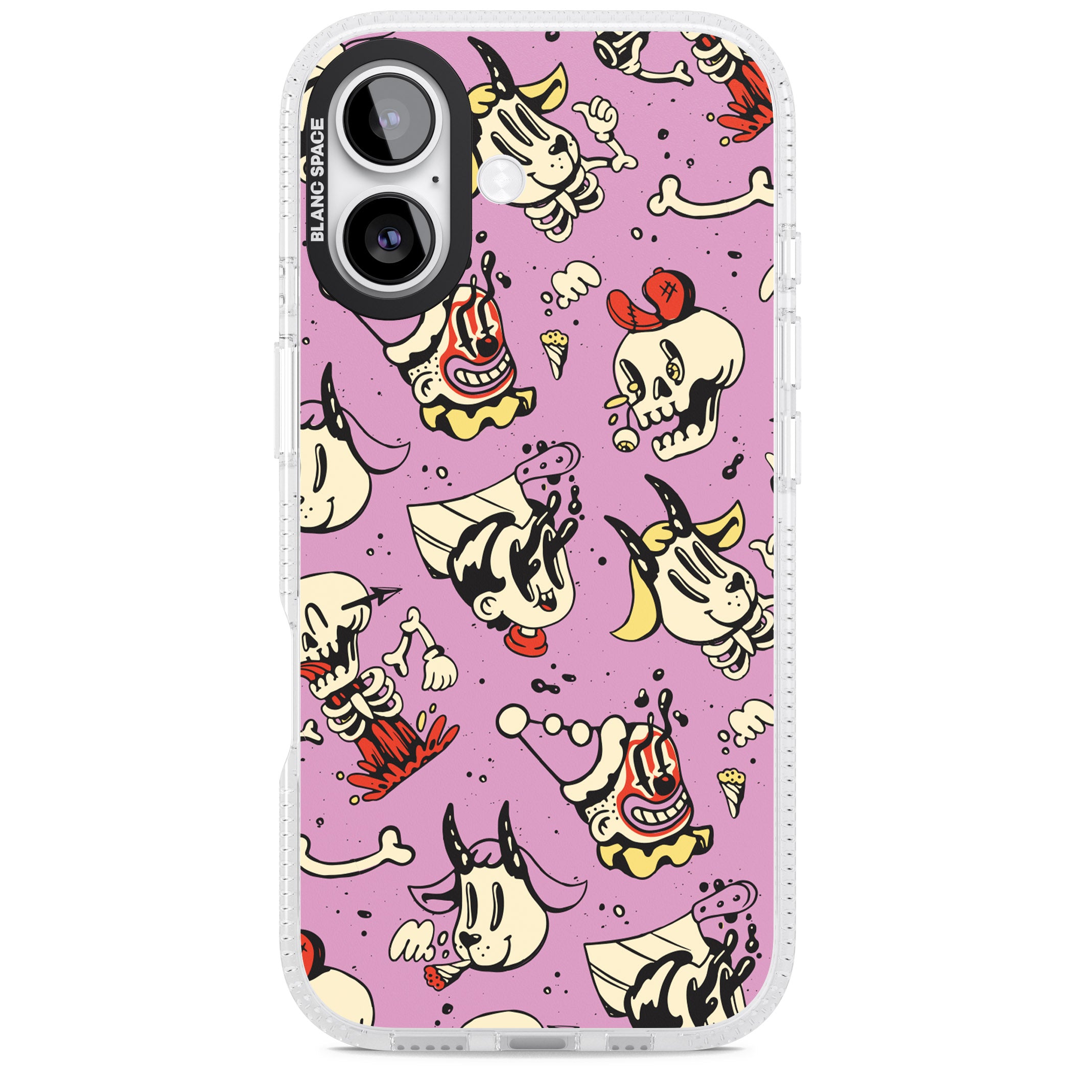 Purple Retro Halloween Pattern iPhone 17 Impact Air Clear Phone Case