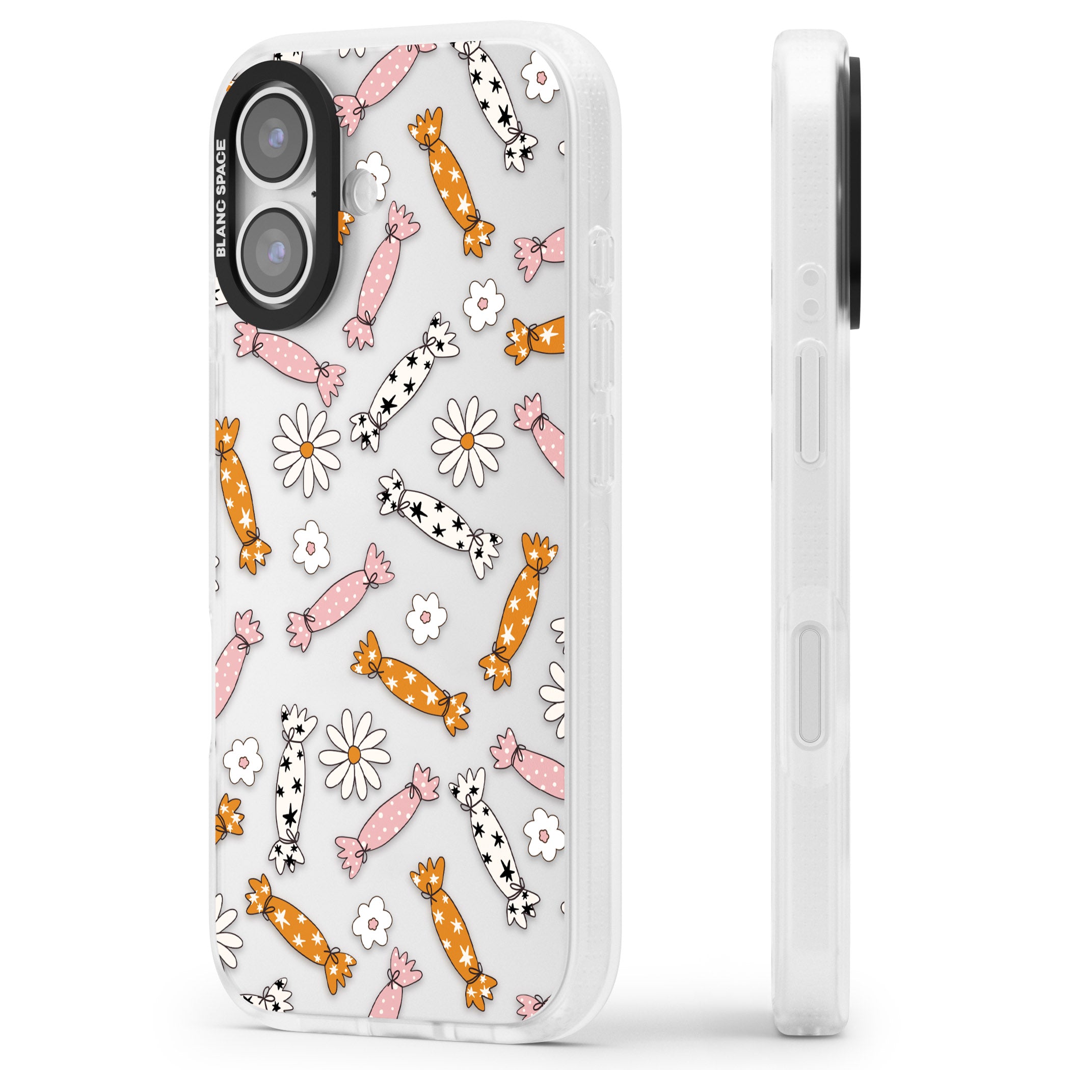 Floral Candy iPhone 17 Impact Air Clear Phone Case Side Profile