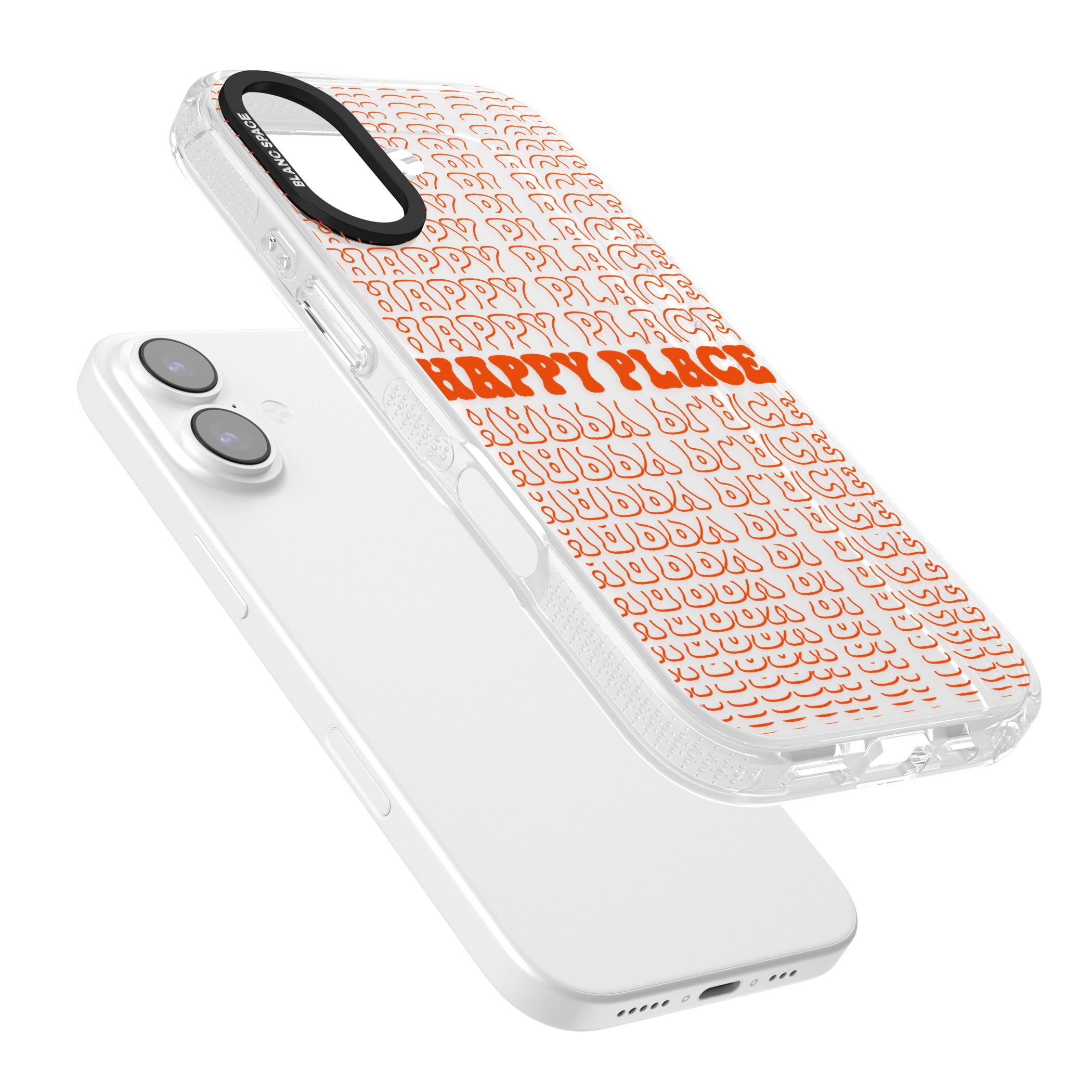Happy Place (Orange) iPhone 17 Impact Air Clear Phone Case Colours