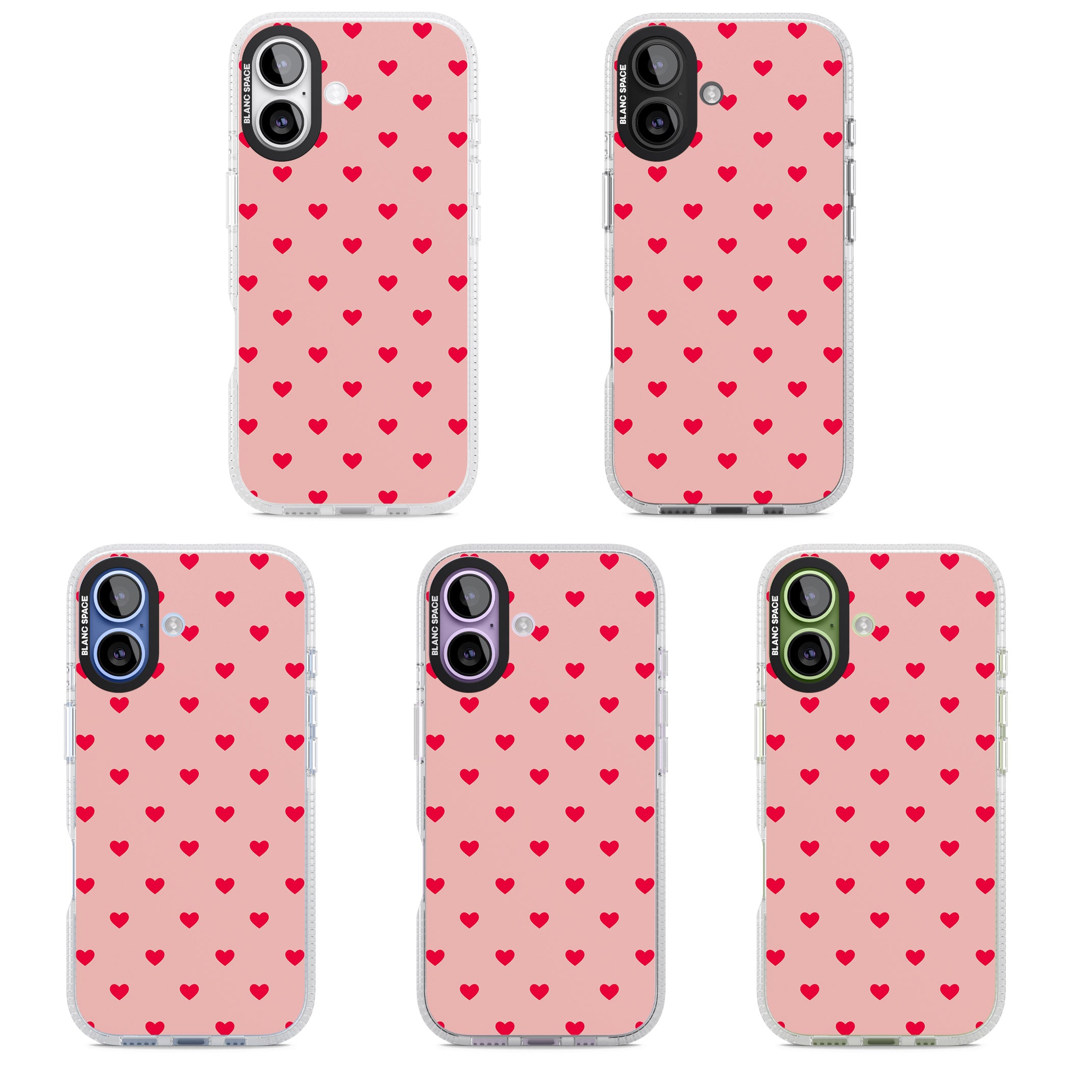 Small Heart Pattern: Red & Pink iPhone 17 Impact Air Clear Phone Case APT Impact Protection