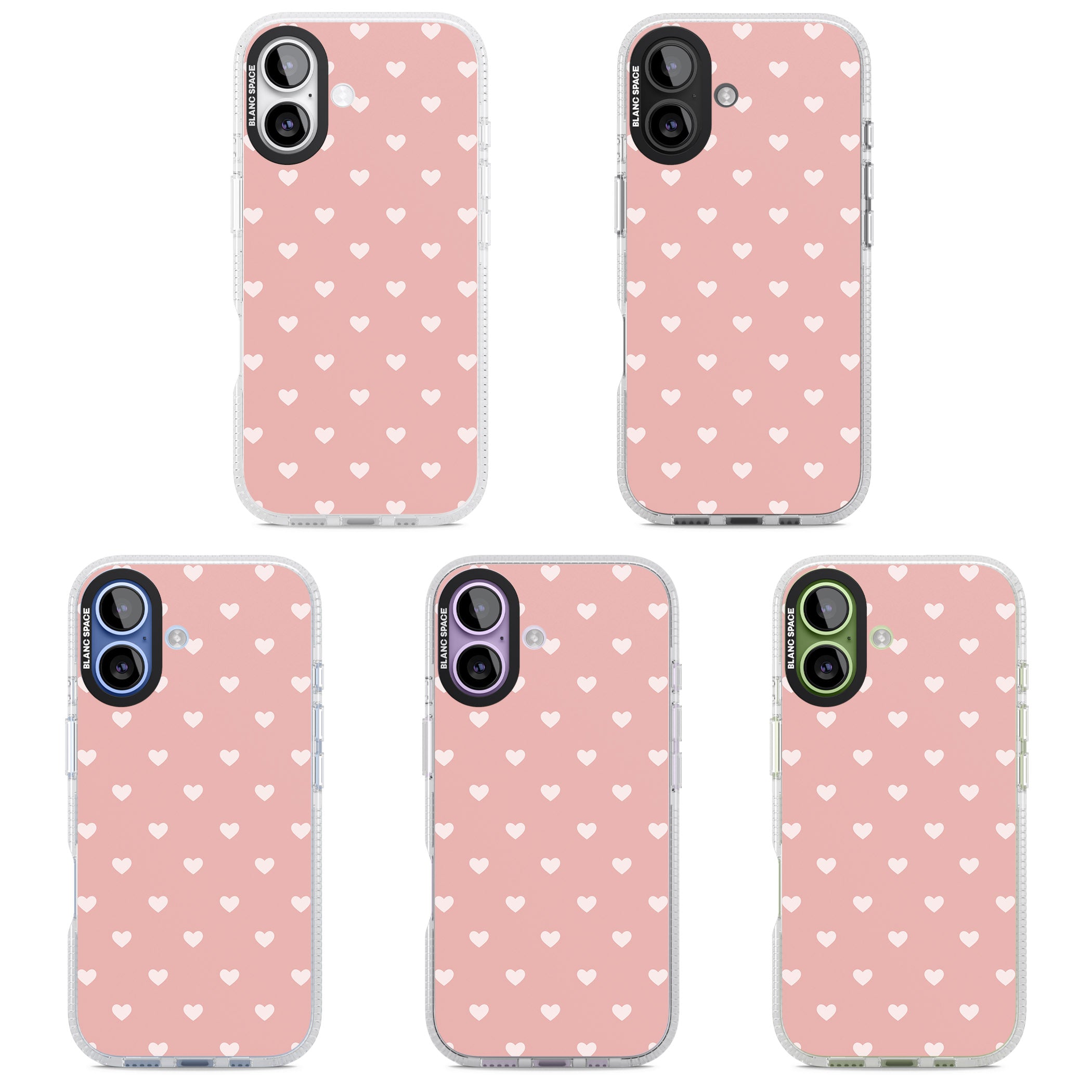Small Heart Pattern: Pink iPhone 17 Impact Air Clear Phone Case APT Impact Protection