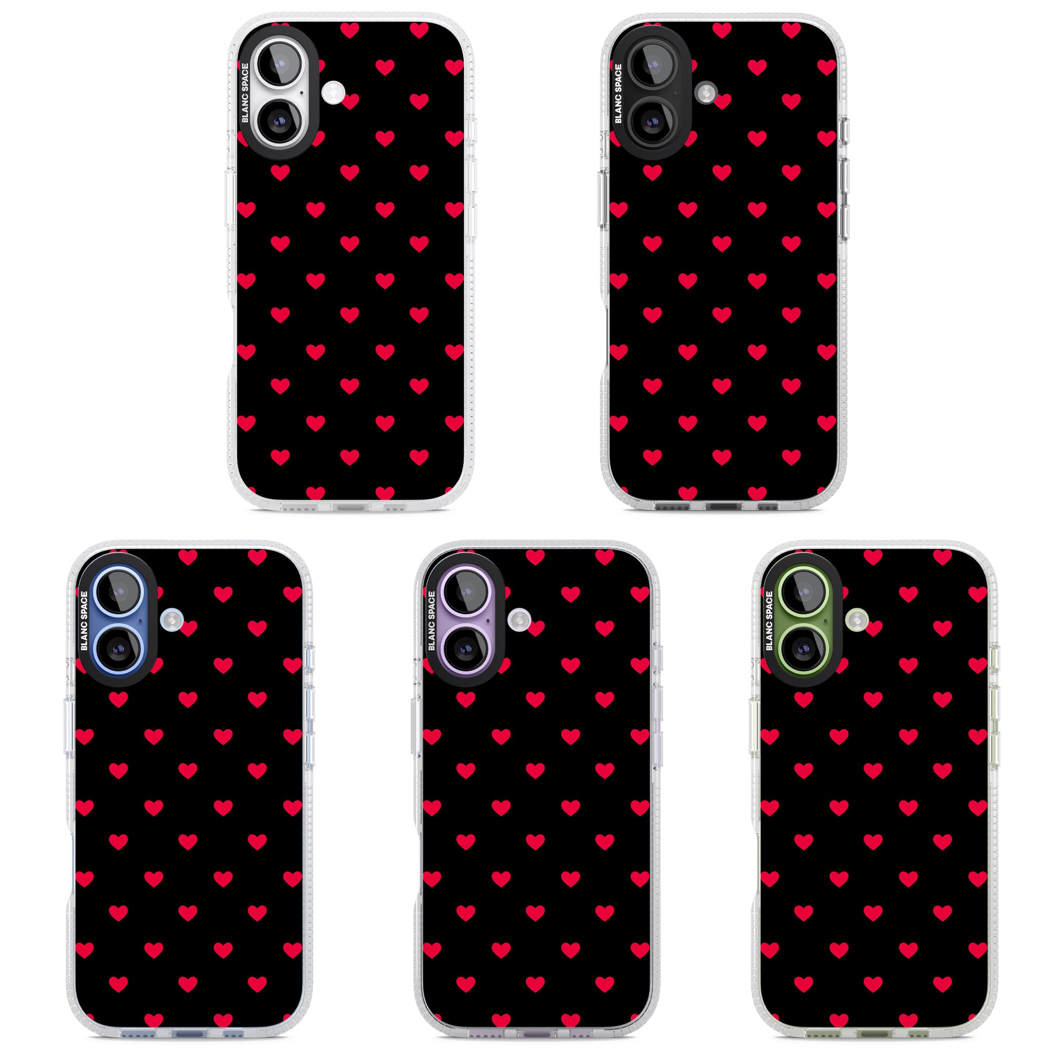 Small Heart Pattern: Red & iPhone 17 Impact Air Clear Phone Case APT Impact Protection
