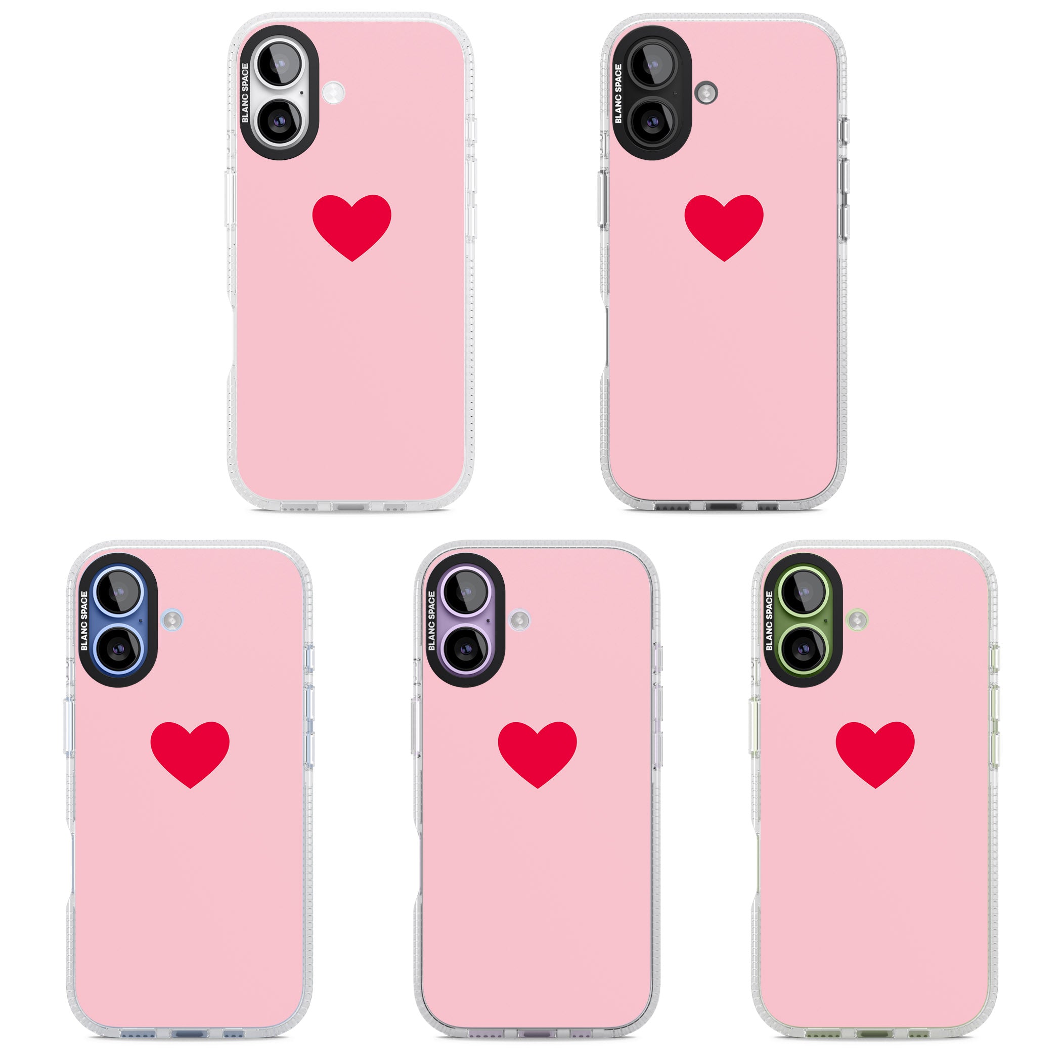 Red & Pink Heart iPhone 17 Impact Air Clear Phone Case APT Impact Protection