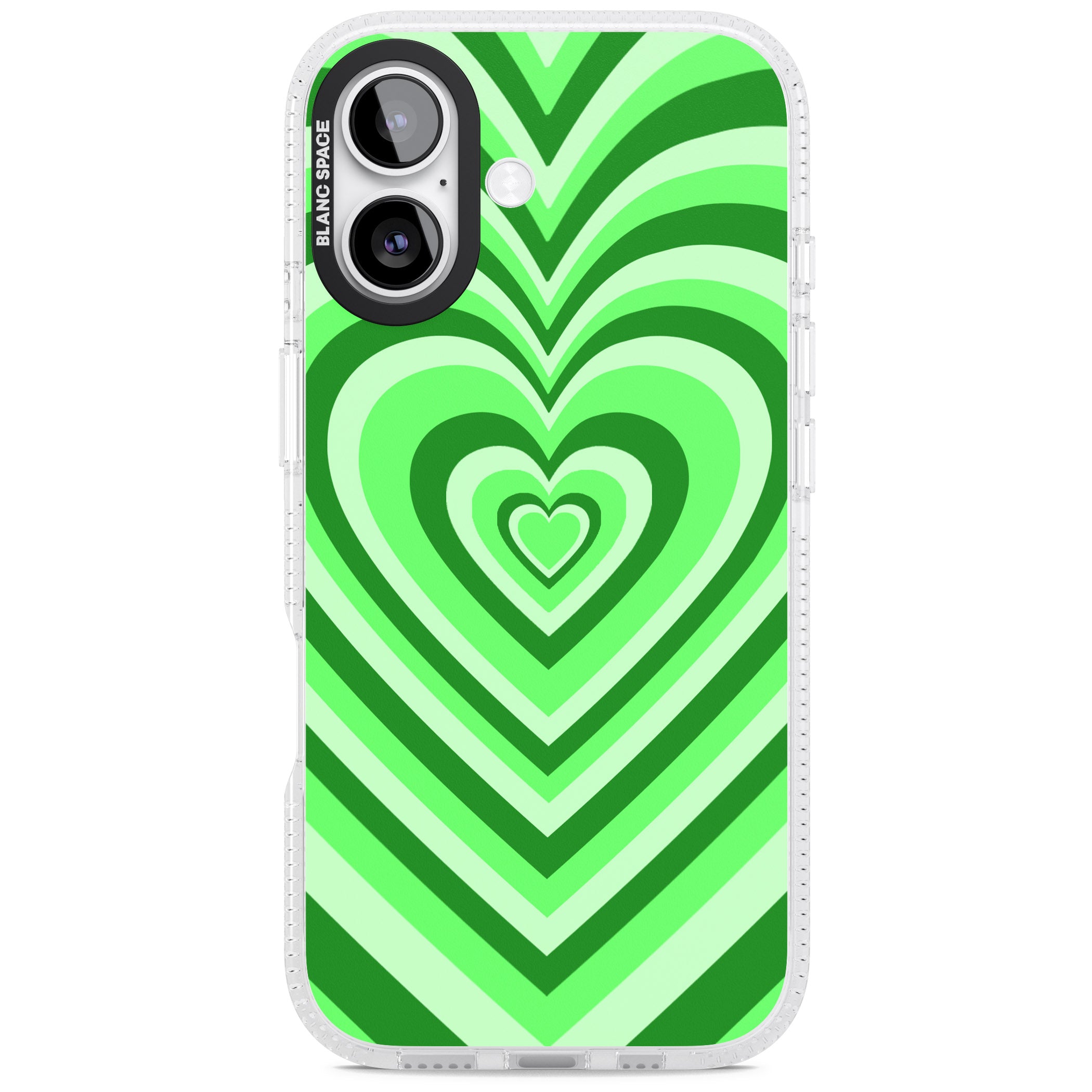 Green Heart Illusion iPhone 17 Impact Air Clear Phone Case