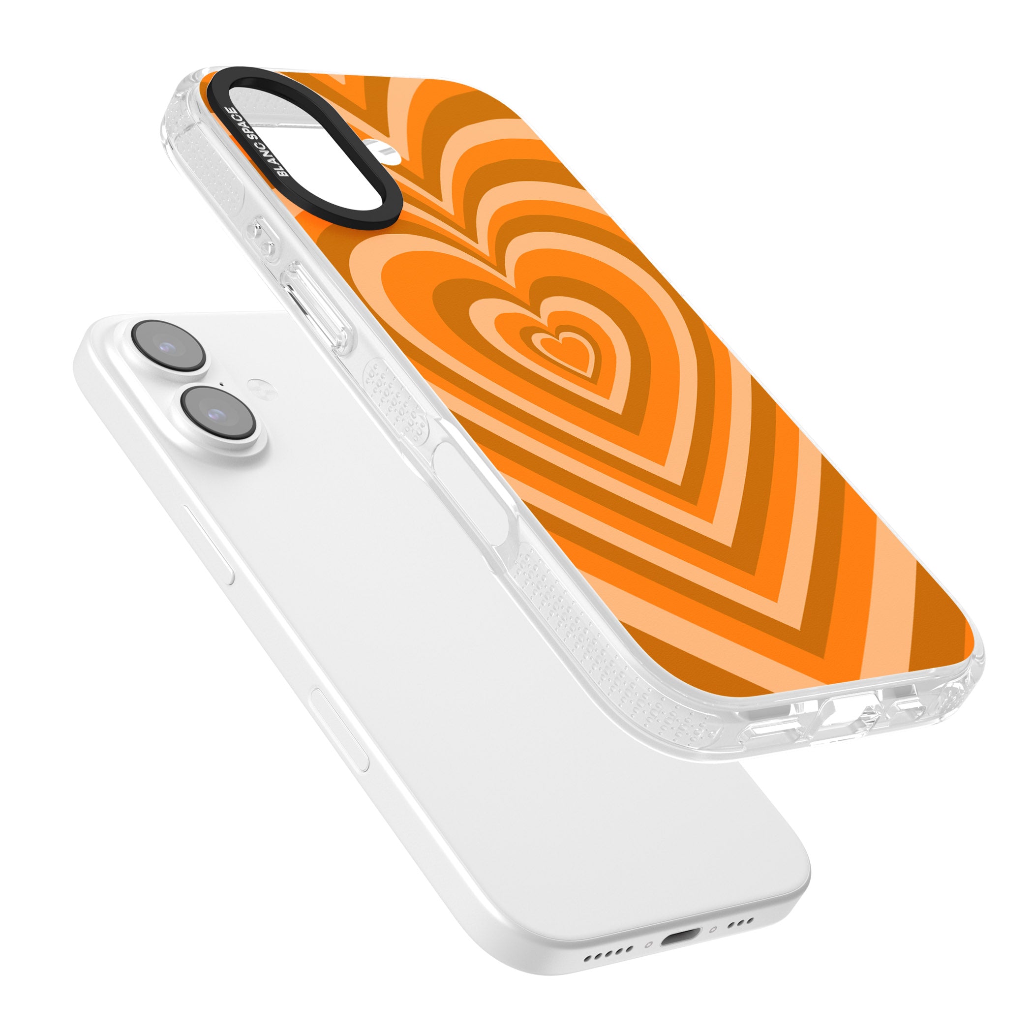 Orange Heart Illusion iPhone 17 Impact Air Clear Phone Case Colours