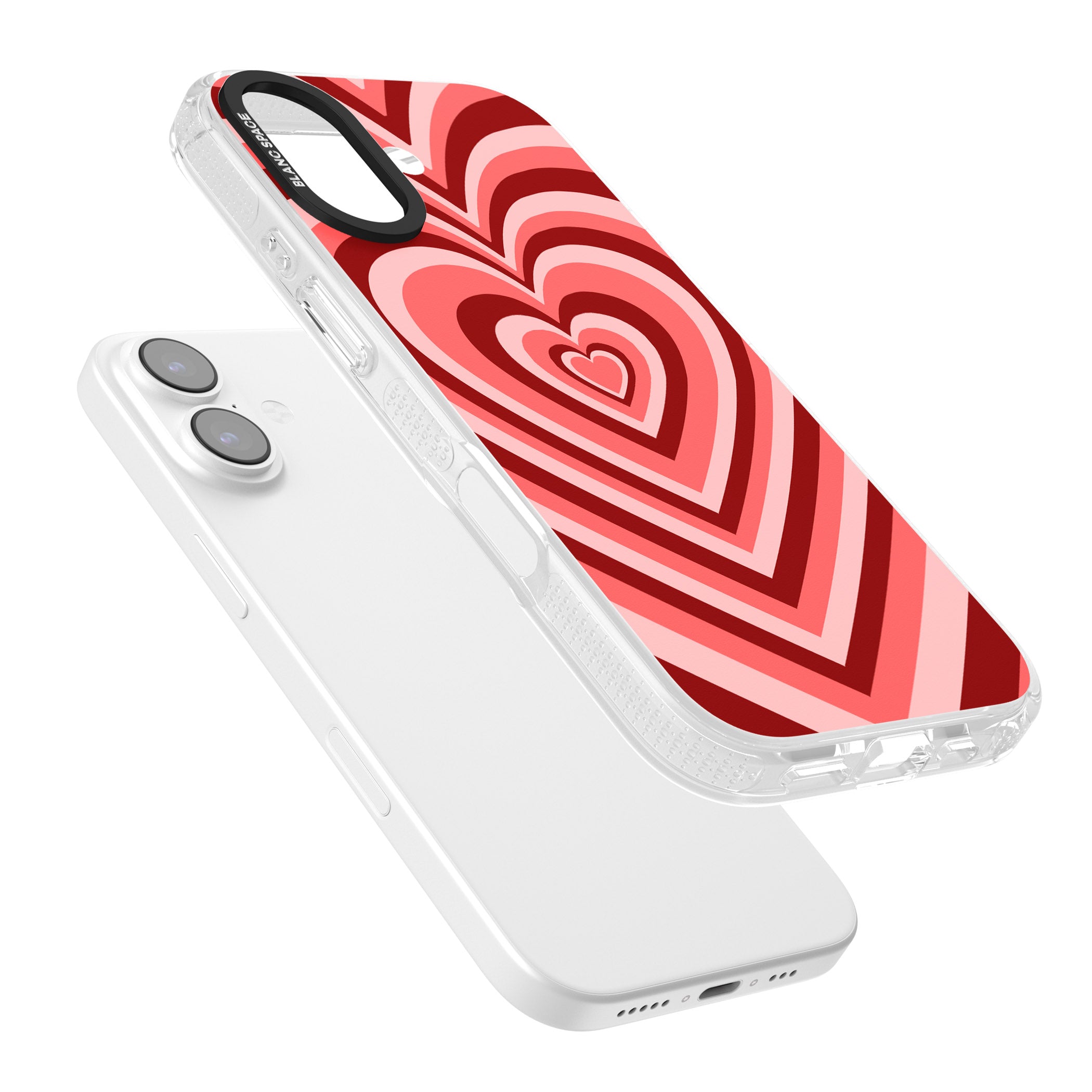 Red Heart Illusion iPhone 17 Impact Air Clear Phone Case Colours