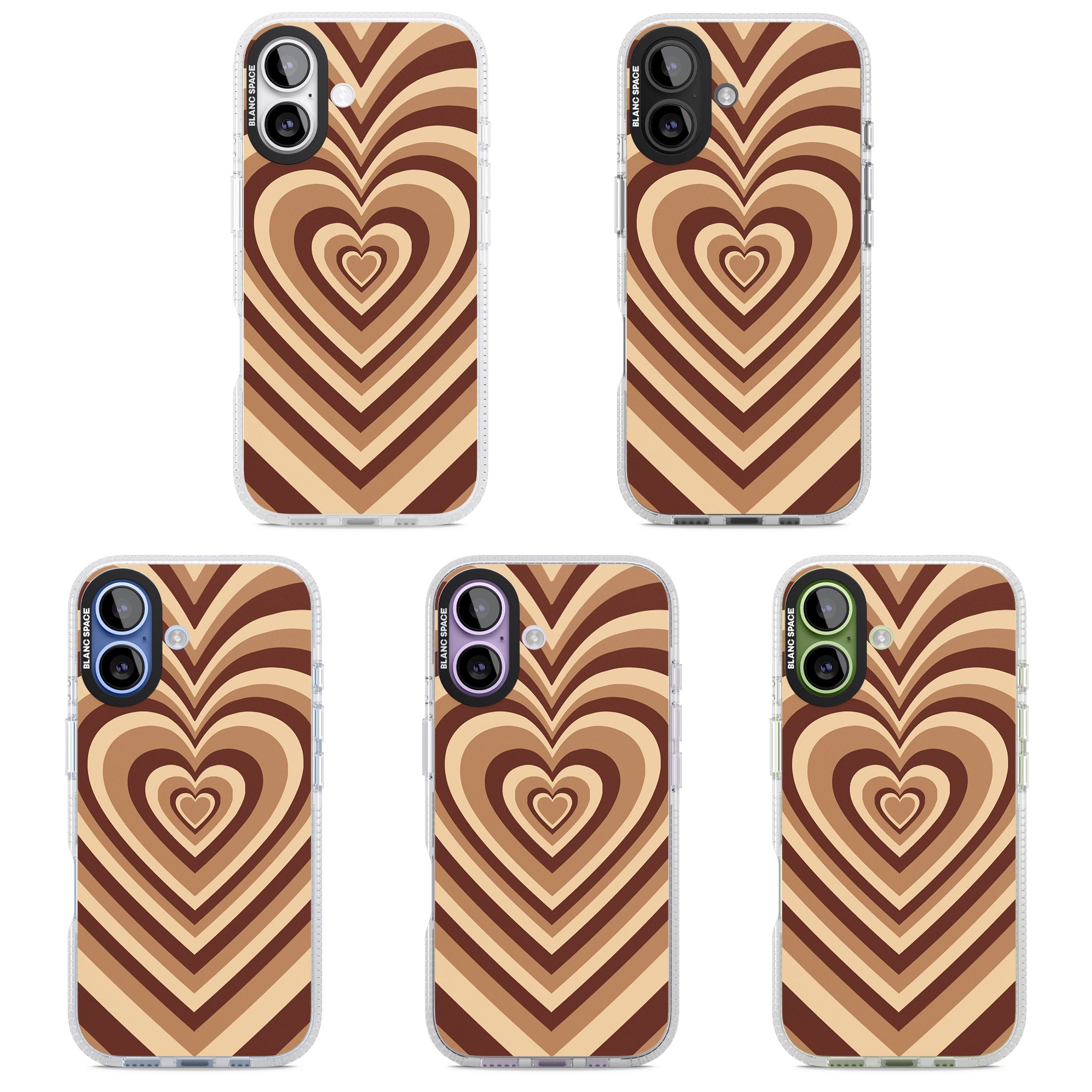 Latte Heart Illusion iPhone 17 Impact Air Clear Phone Case APT Impact Protection