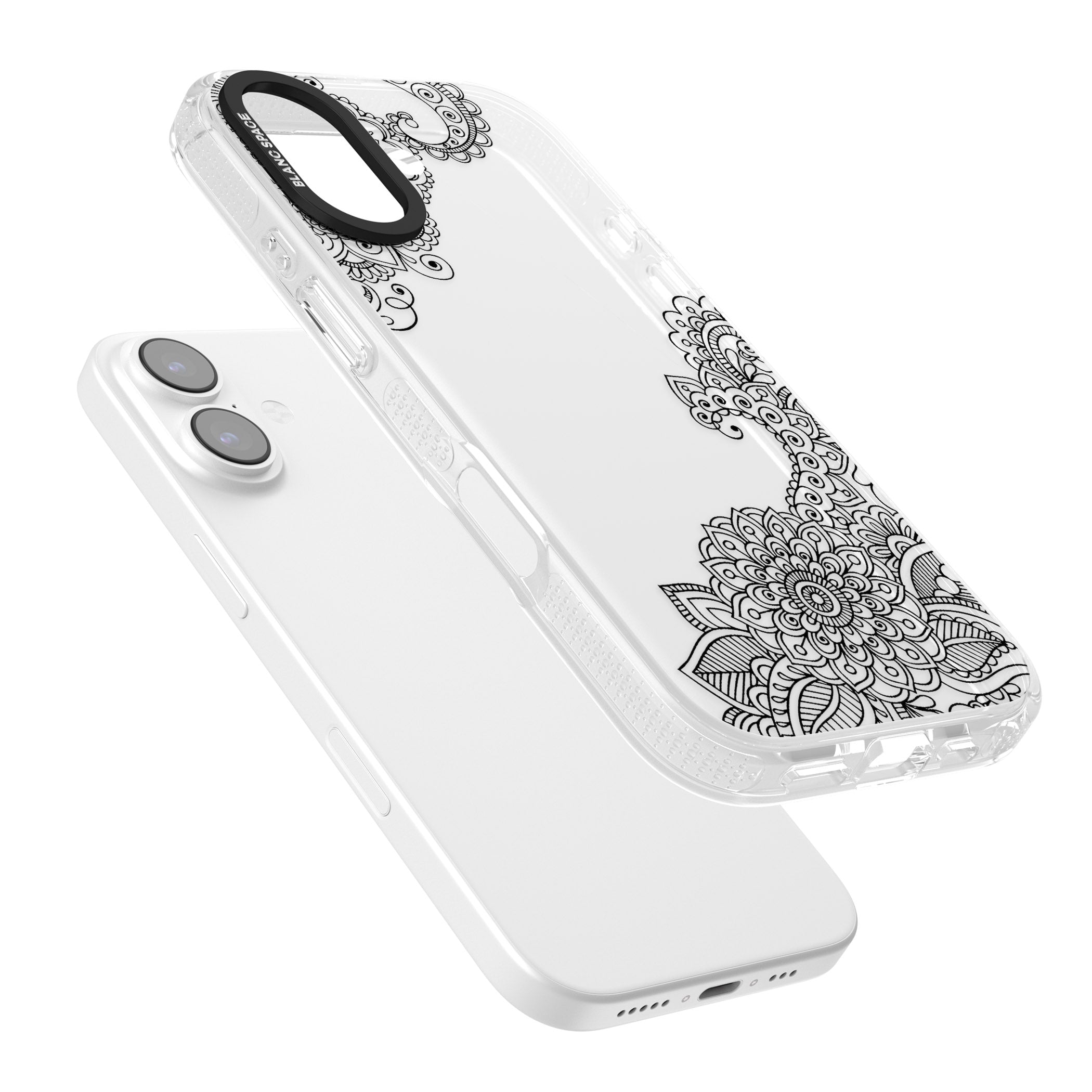 Black Henna Botanicals iPhone 17 Impact Air Clear Phone Case Colours