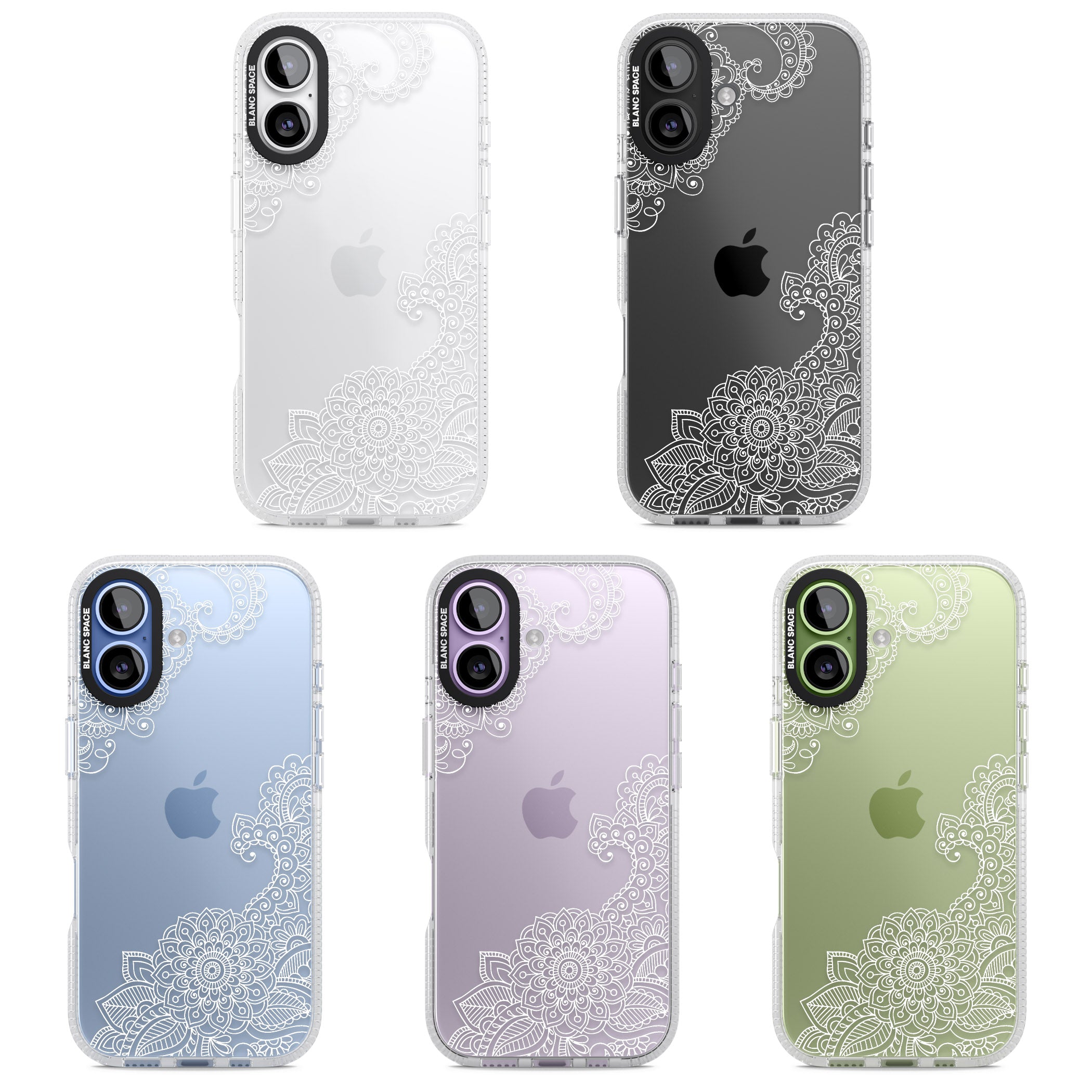 White Henna Botanicals iPhone 17 Impact Air Clear Phone Case APT Impact Protection