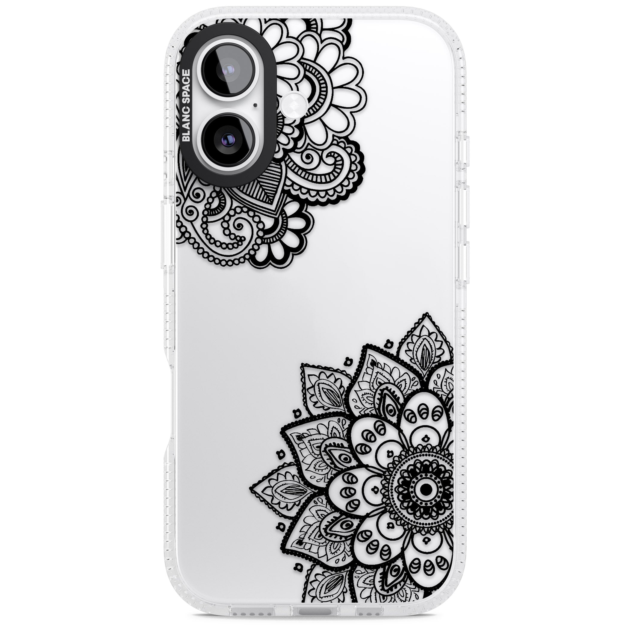 Black Henna Florals iPhone 17 Impact Air Clear Phone Case