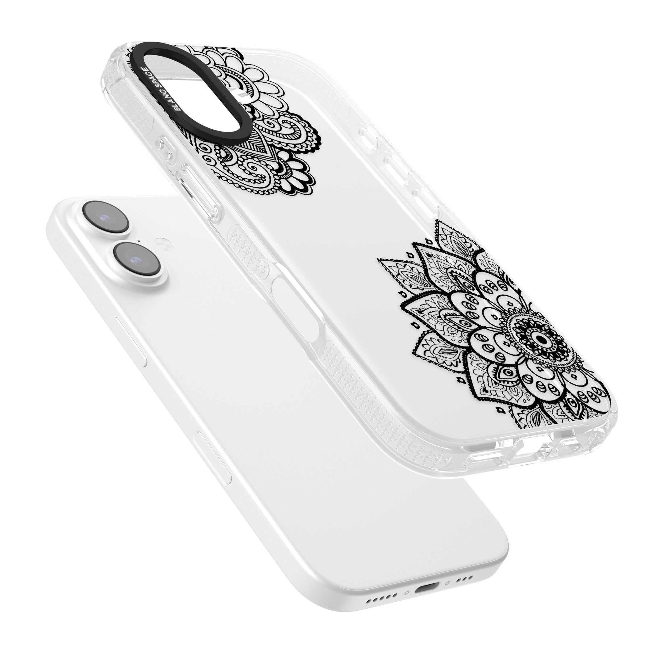 Black Henna Florals iPhone 17 Impact Air Clear Phone Case Colours