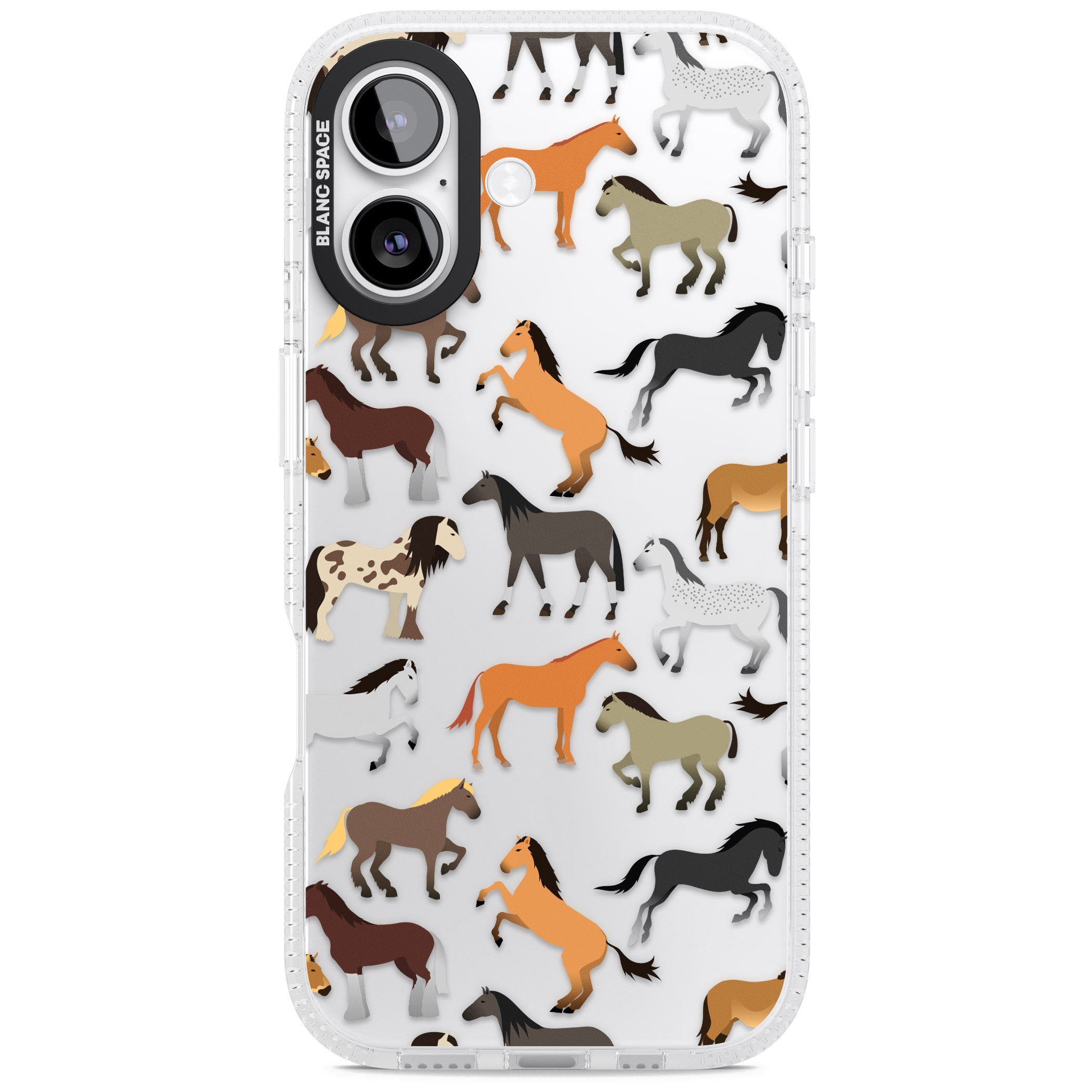 Horse Pattern iPhone 17 Impact Air Clear Phone Case
