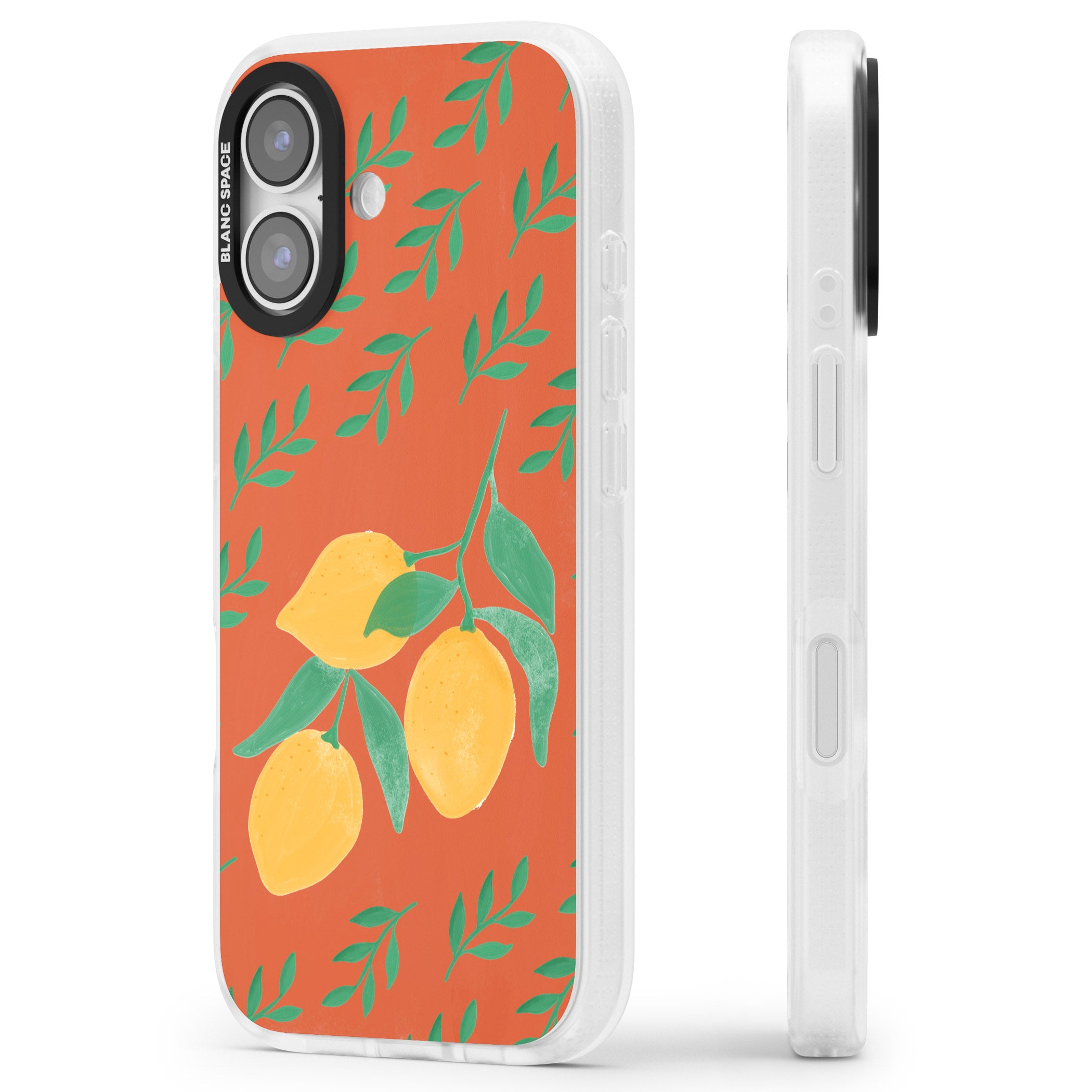 Tuscan Lemons iPhone 17 Impact Air Clear Phone Case Side Profile