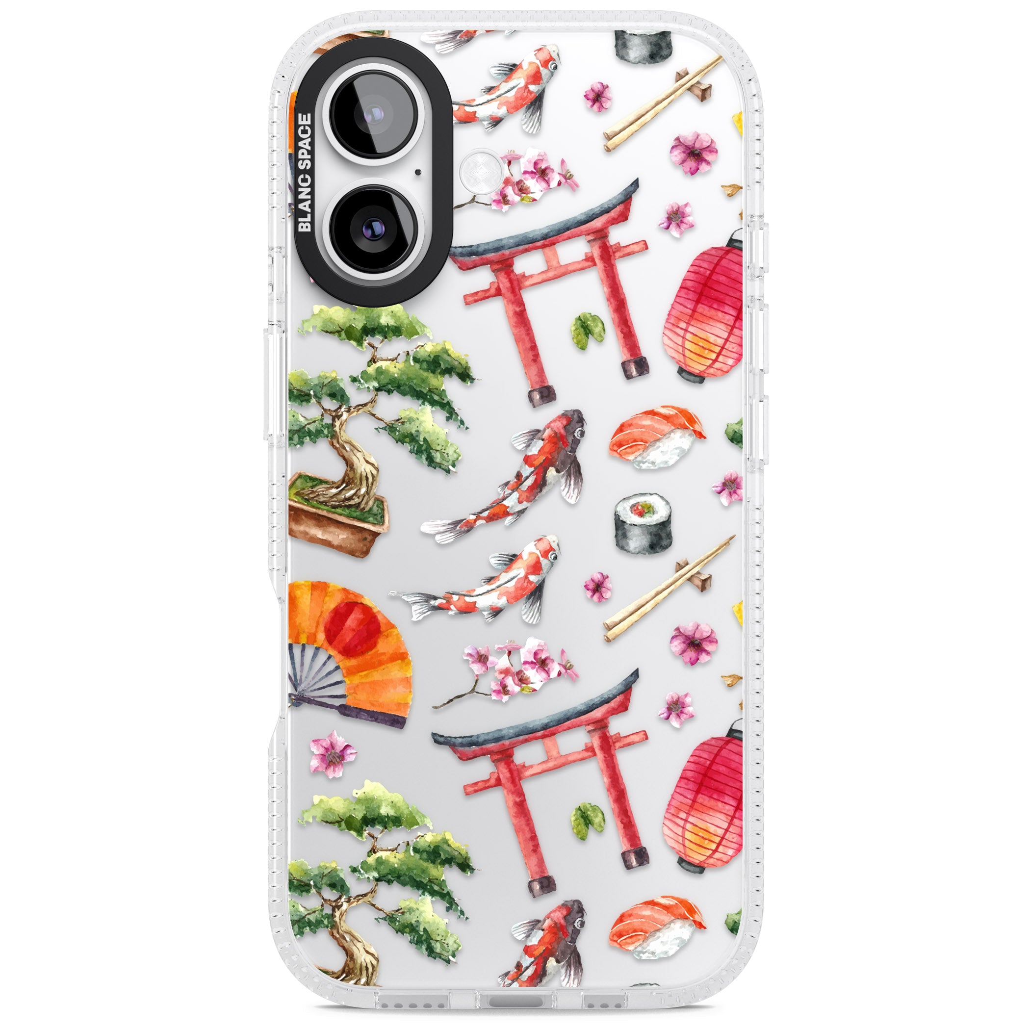 Japanese Watercolor iPhone 17 Impact Air Clear Phone Case
