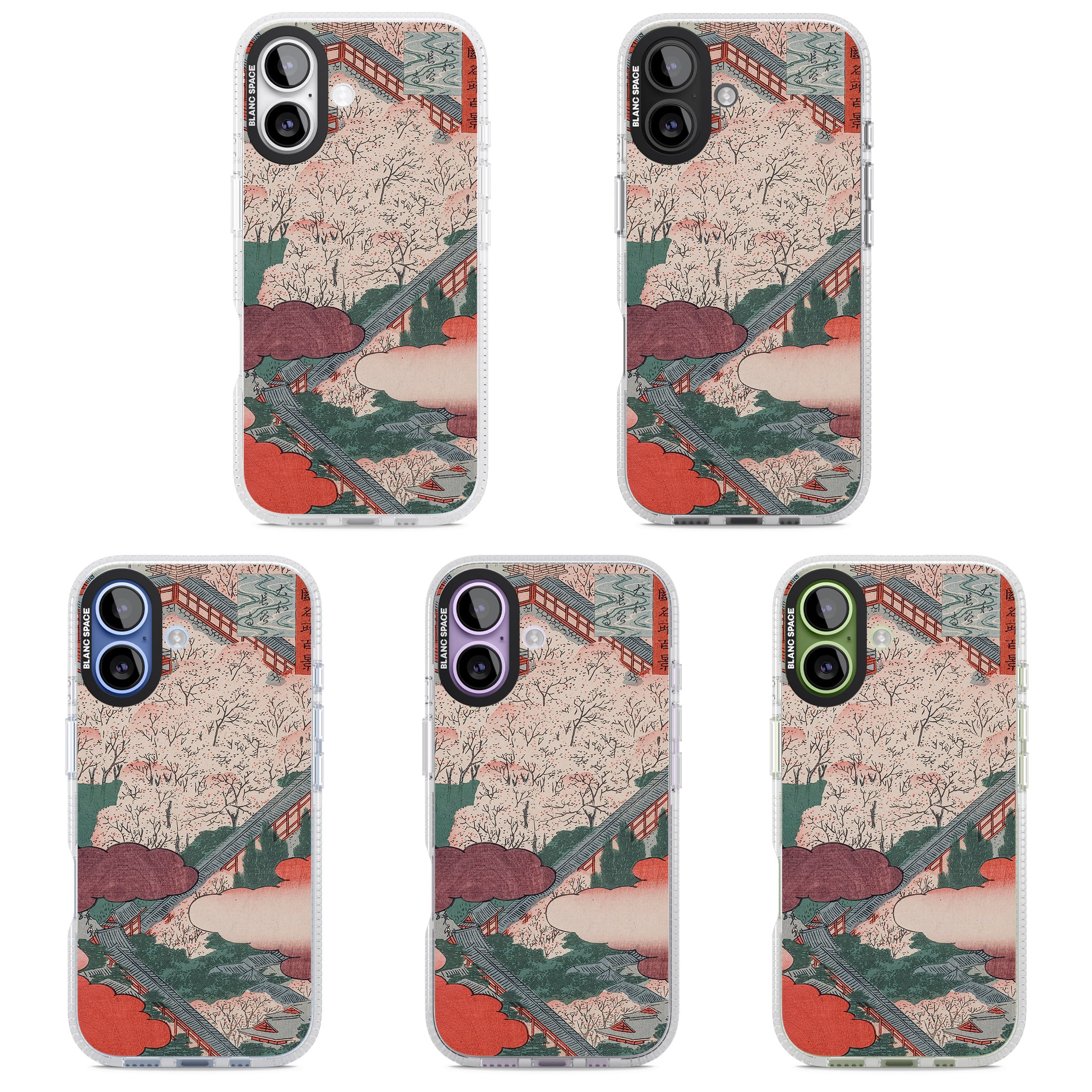 Vintage Japanese Illustrations Japanese City iPhone 17 Impact Air Clear Phone Case APT Impact Protection