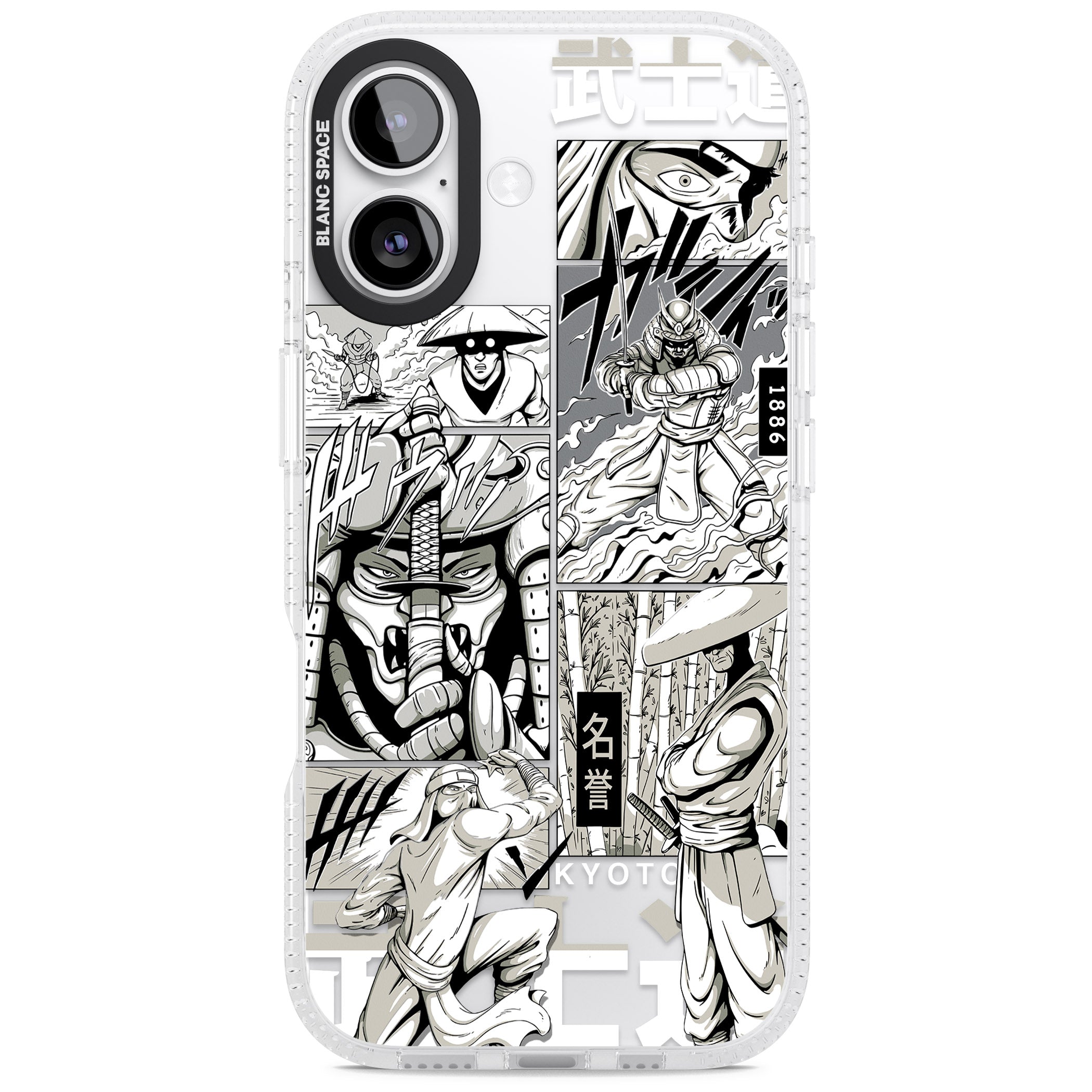 Greyscale Anime Comic iPhone 17 Impact Air Clear Phone Case