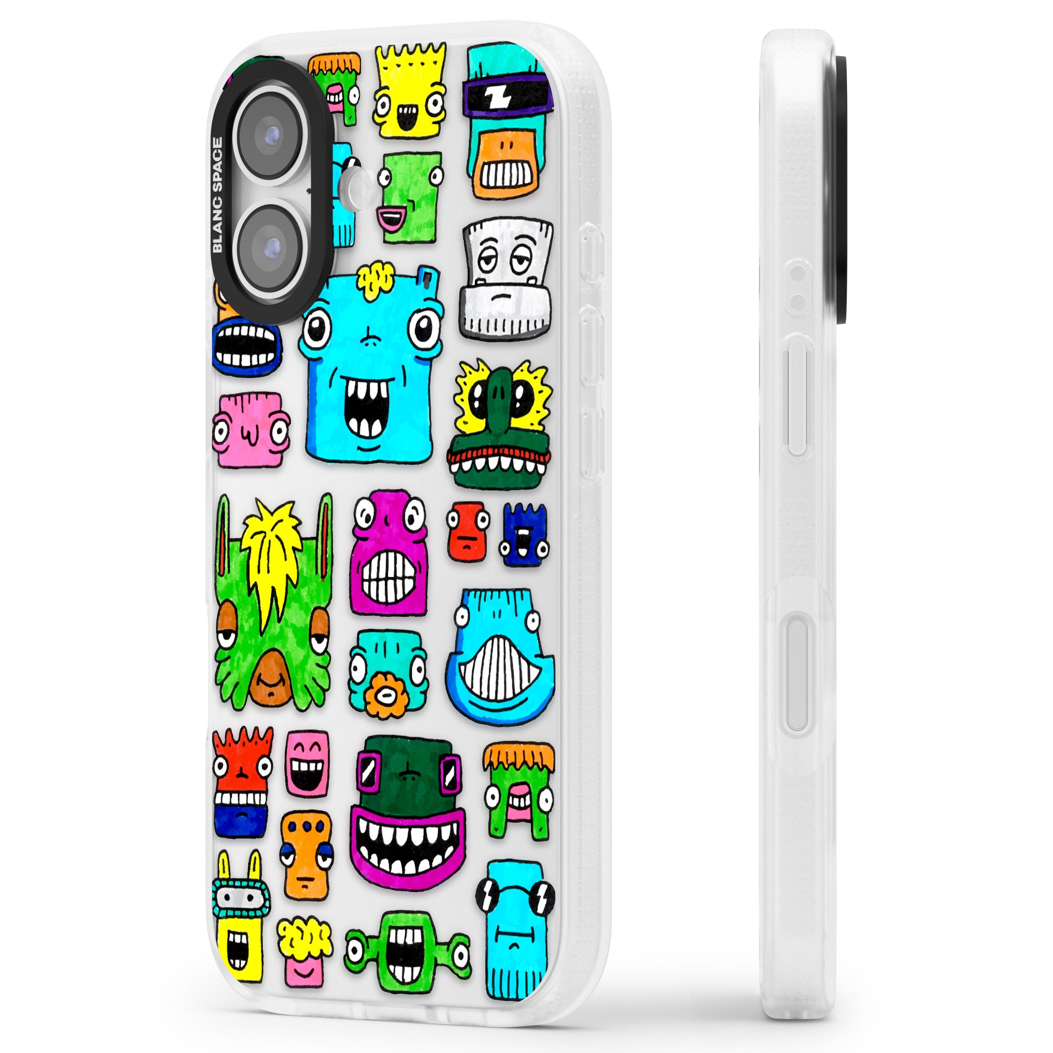 Burst Heads Colour iPhone 17 Impact Air Clear Phone Case Side Profile