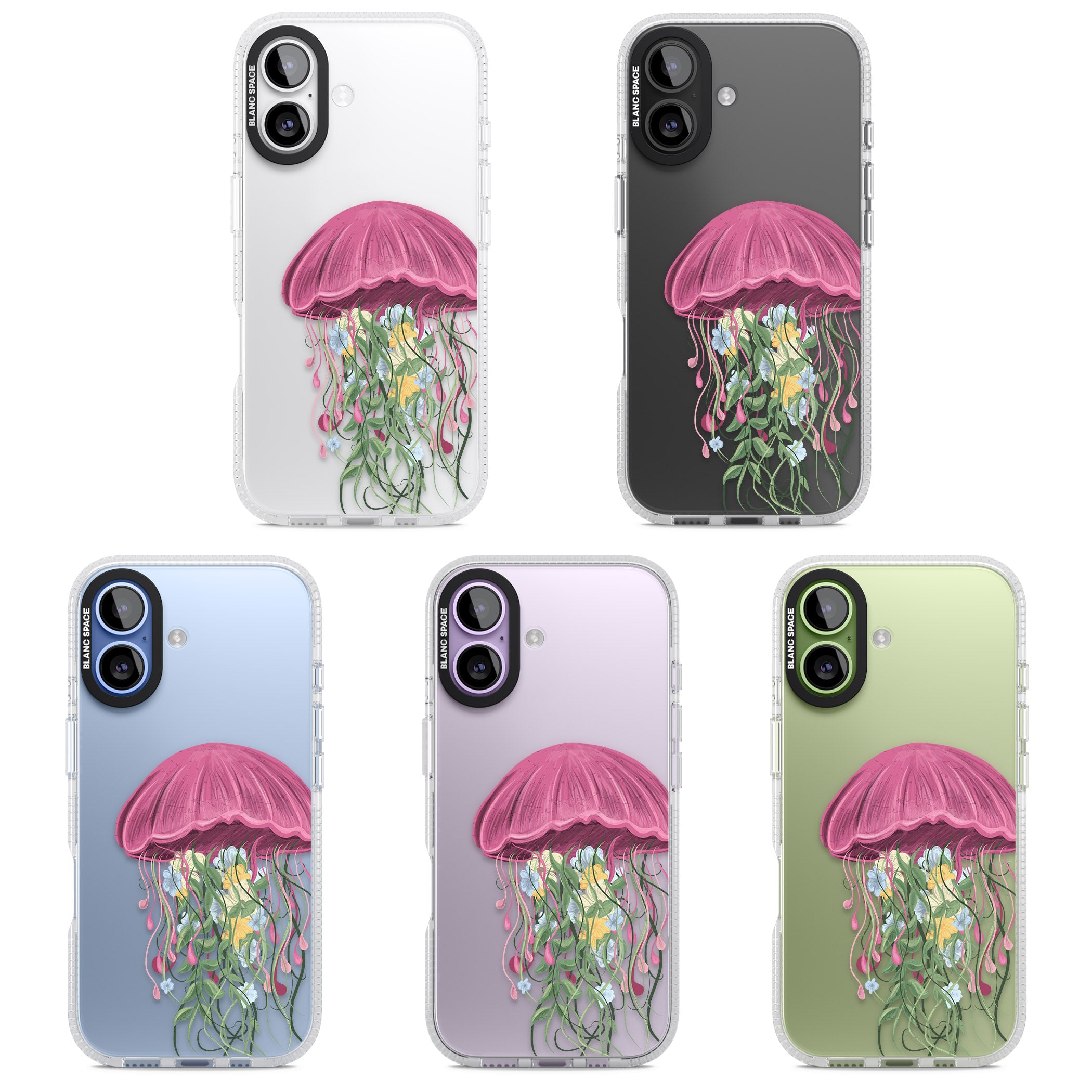 Botanical Jellyfish iPhone 17 Impact Air Clear Phone Case APT Impact Protection