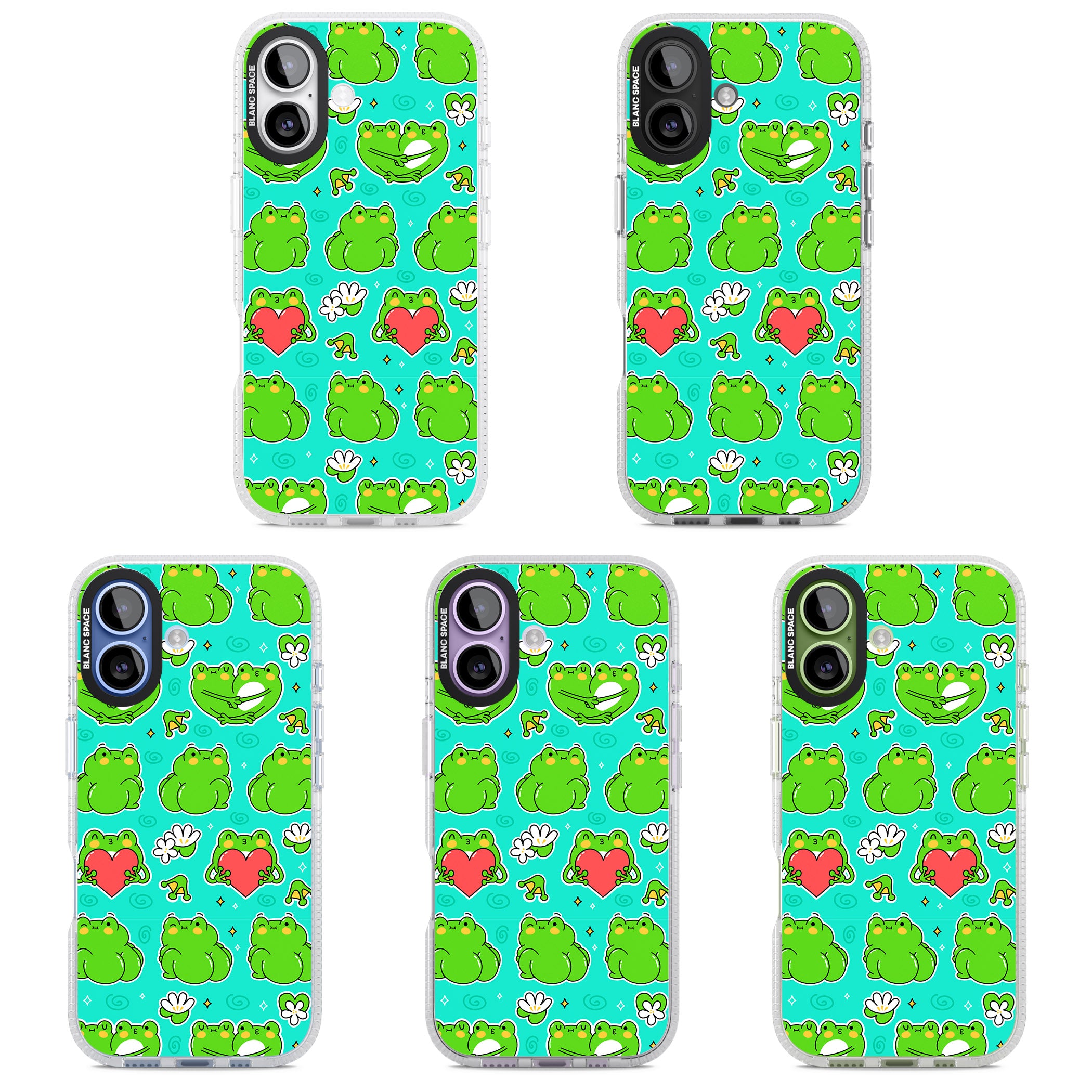 Frog Booty Kawaii Pattern iPhone 17 Impact Air Clear Phone Case APT Impact Protection