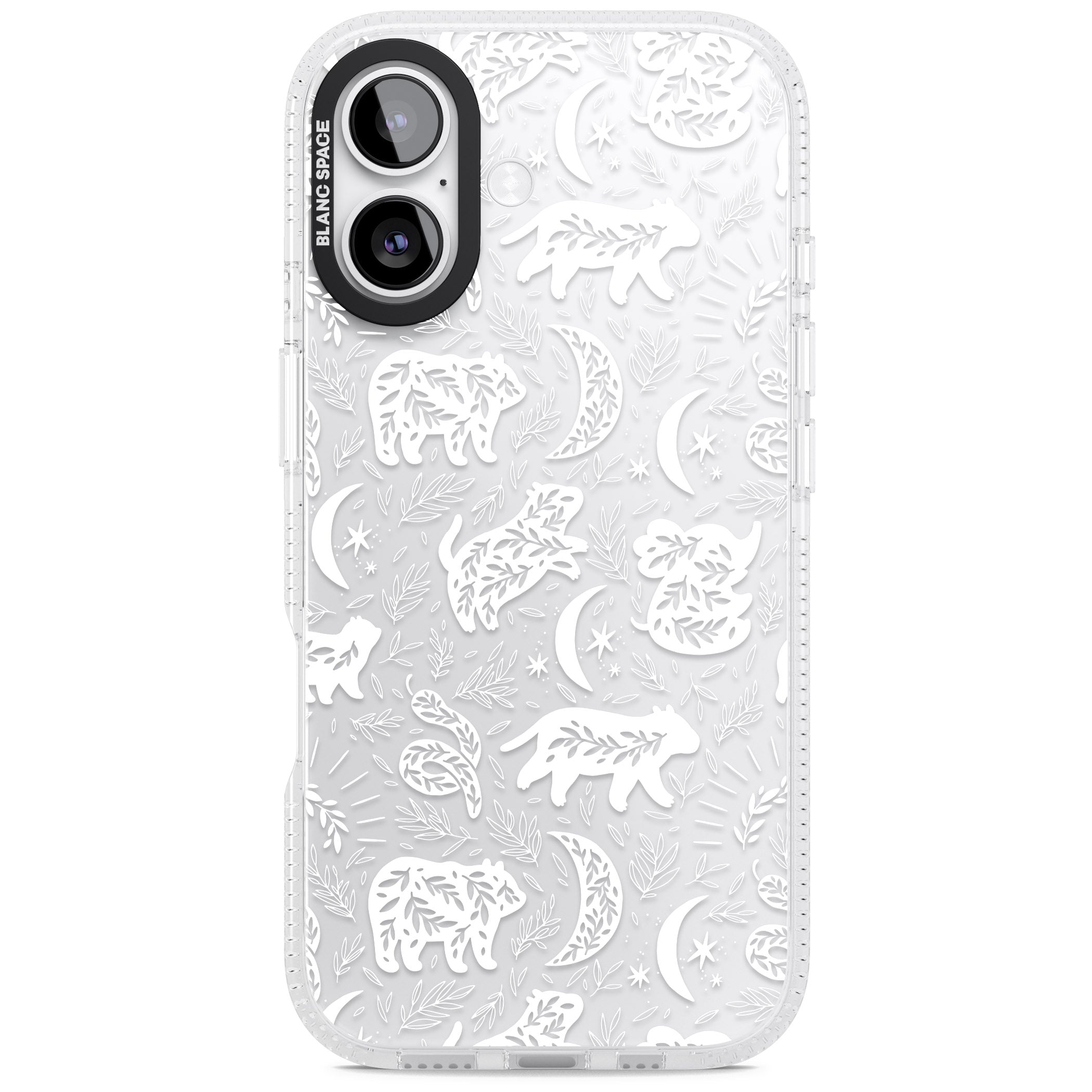 Forest Animal Silhouettes: White/Clear iPhone 17 Impact Air Clear Phone Case